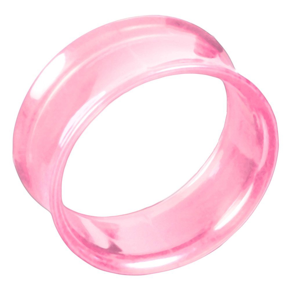 viva-adorno Plug 1 Stück Double Flared Flesh Tunnel Tube Tunnel Ohr Piercing, ohne Gewinde Kunststoff Acryl Größe 3-22mm Rosa/Pink