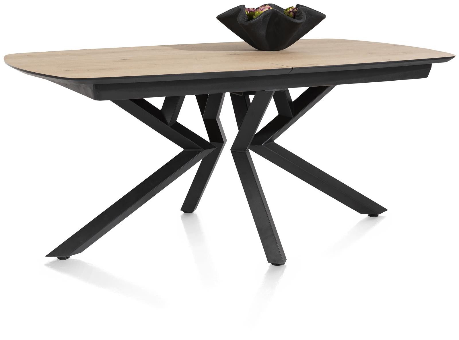 Zuiver Wandregaltisch XOOON Ausziehtisch Masura 180 x 240 x 110 cm Eiche Schwarz Tisch (Esszimmertisch, Esszimmertisch), Kreuzmetallgestell