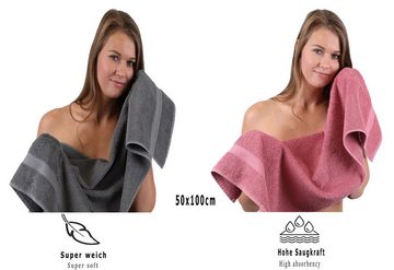 Betz Handtuch Set 10-TLG. Handtuch-Set Premium Farbe Altrosa & Anthrazit, 100% Baumwolle, (10-tlg)