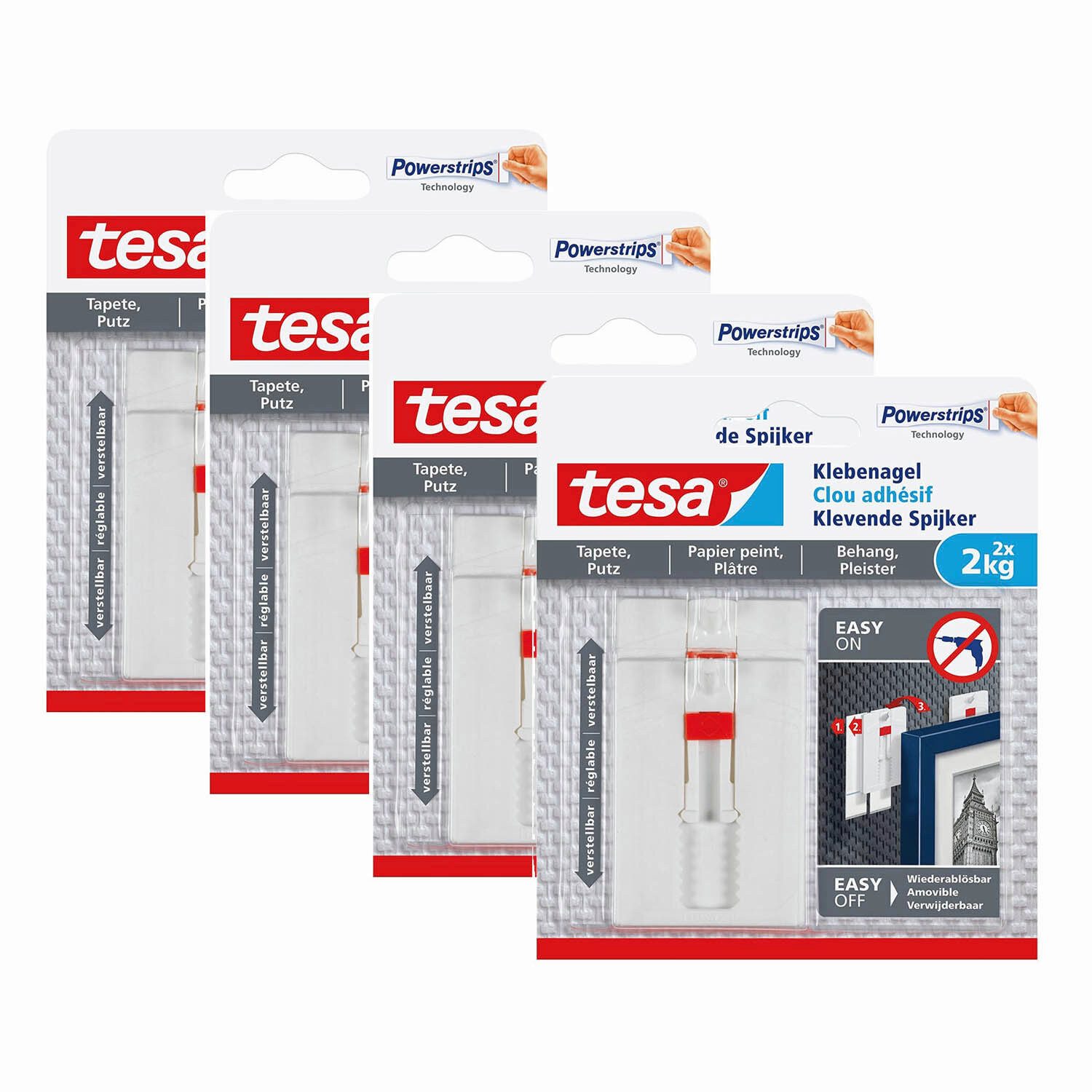 tesa Klebehaken Klebenagel mit max. 2 kg Haltekraft für Bilder - verstellba günstig online kaufen