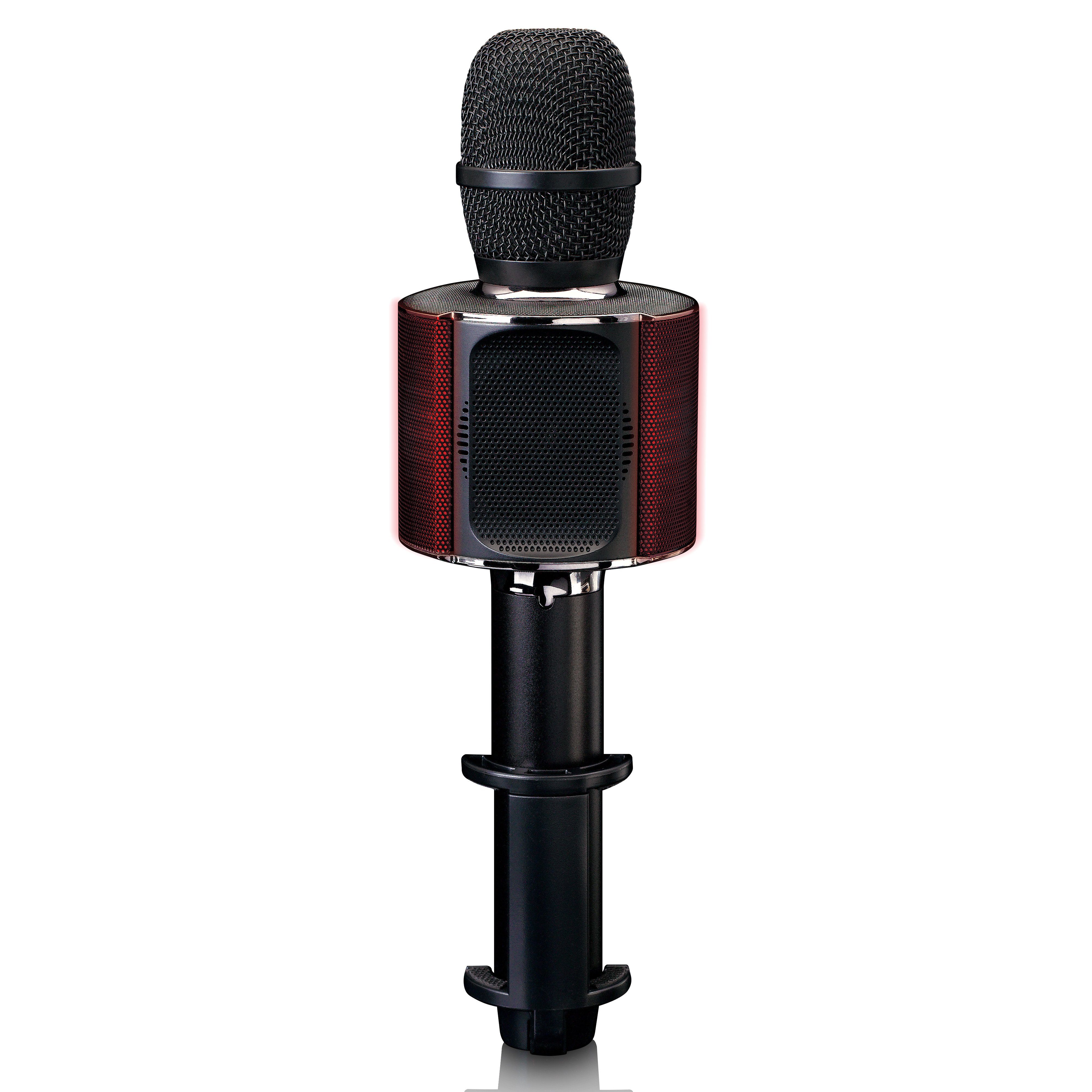 Lenco Mikrofon BMC-090BK (1-tlg), Karaoke-Mikrofon,Bluetooth 5.0,8 Std Akku,Licht & Stimmeffekte