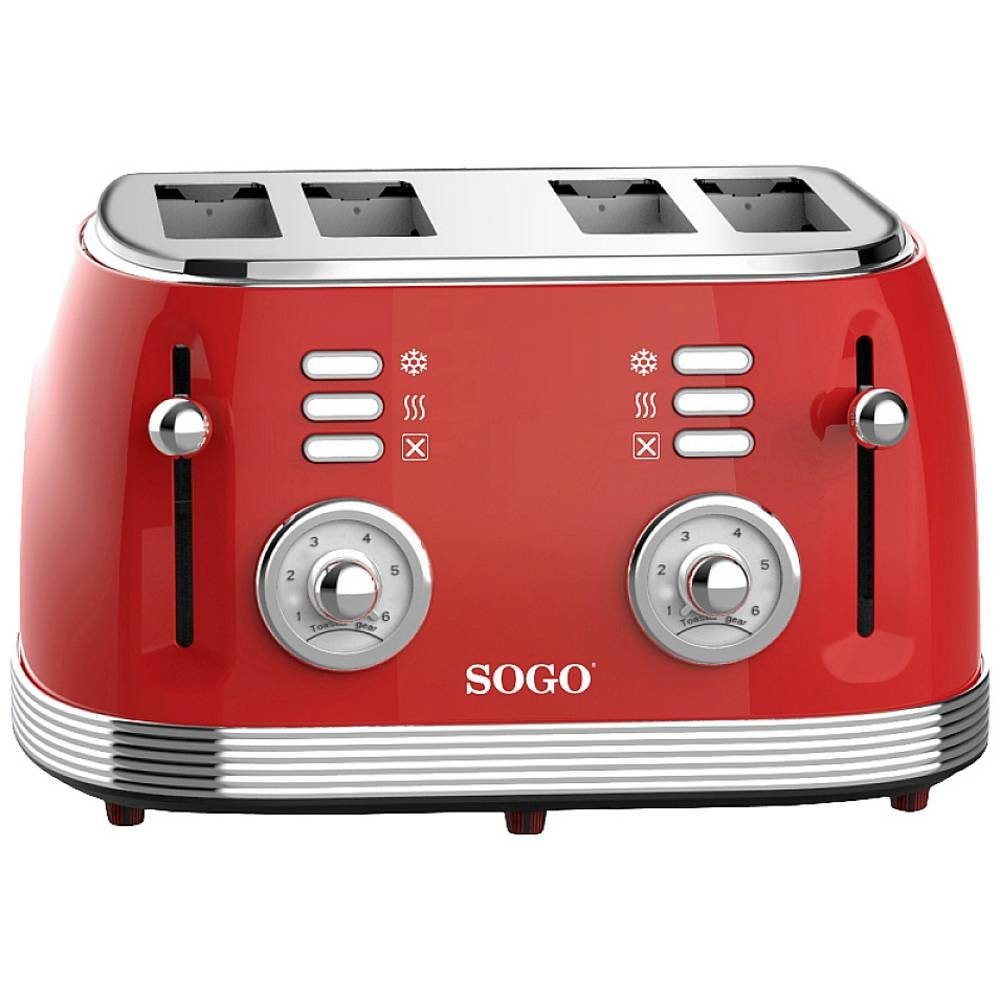 Sogo Toaster 4-Scheiben-Toaster Eternal Retro Serie TOS-SS-5465, Kontrollleuchte, Toastfunktion