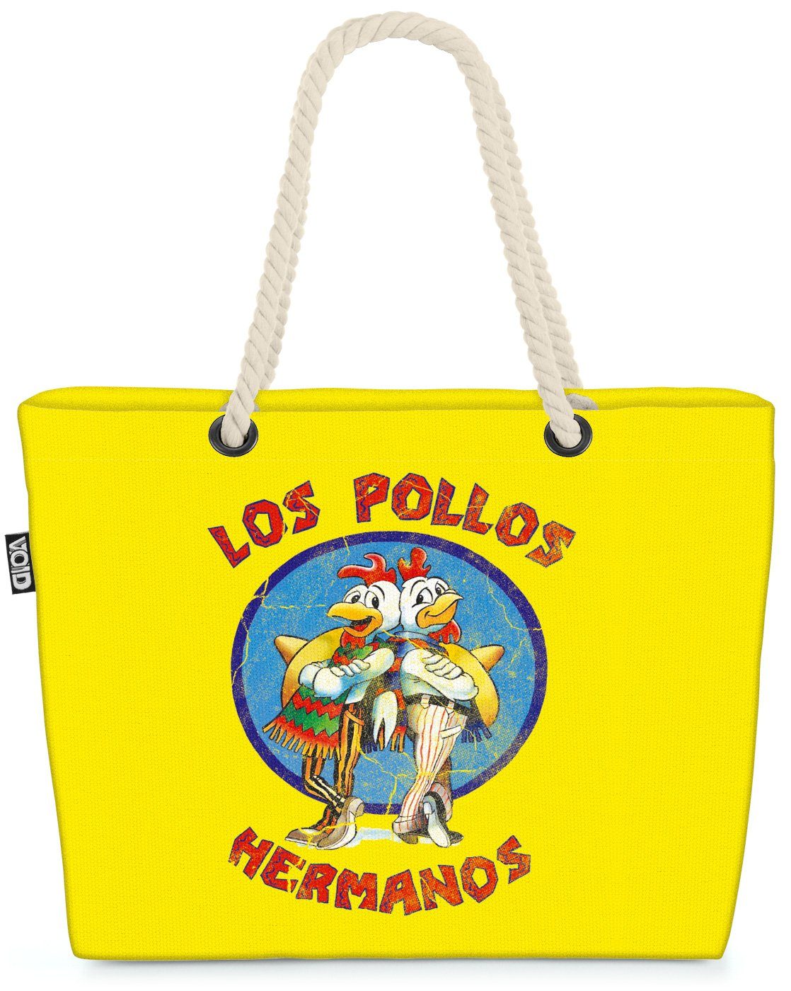 VOID Strandtasche (1-tlg), Los Pollos Shopper Beach Bag bad walter breacking chicken gelb