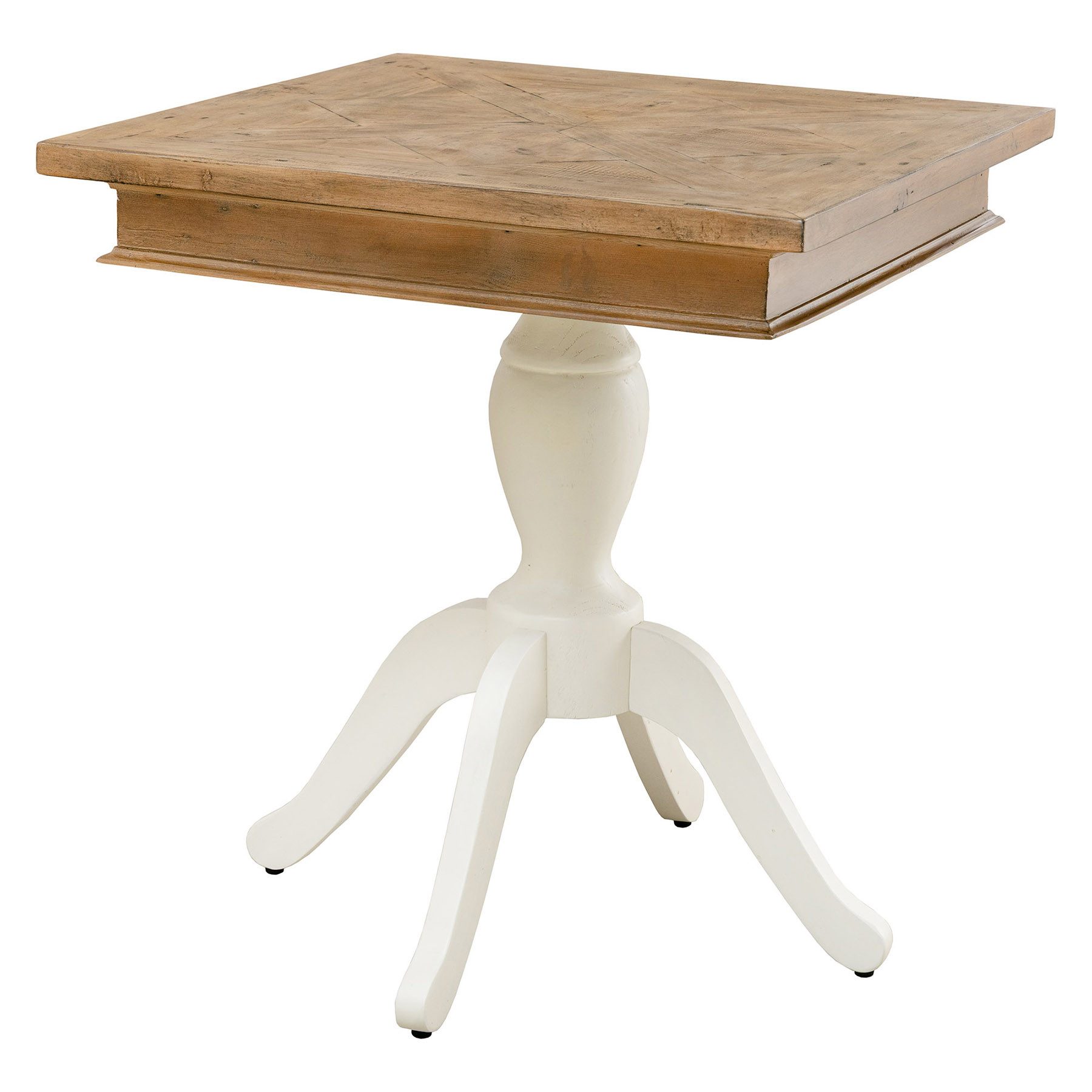 riess-ambiente Bistrotisch HAMPTONS 70cm hellbraun/creme - recycelte Pinie, 2 Plätze, quadratisch (Einzelartikel, 1-St), Massivholz-Esstisch - ideal für kleine Küchen, Wohn- und Esszimmer