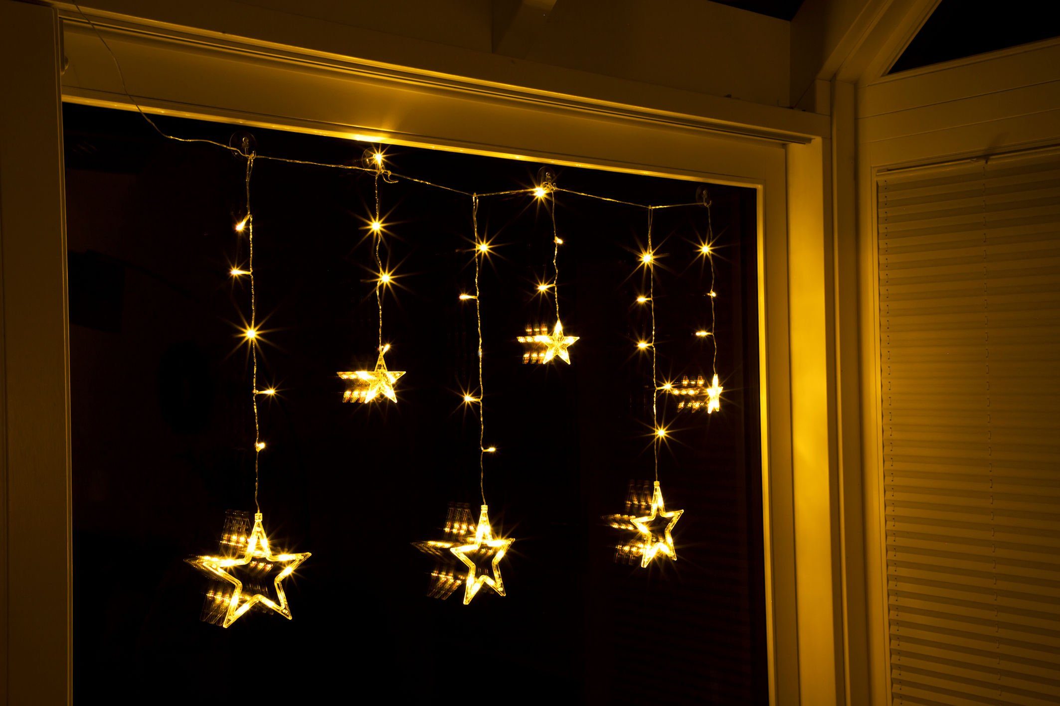 Lichtervorhang mit Lichtervorhang LED für cm LED, Spetebo 63 LED warm weiß - Innen - 100 Sternen Lichterkette 63 Deko