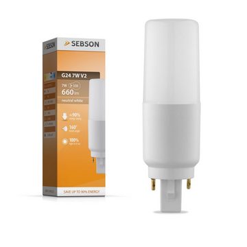 SEBSON LED-Leuchtmittel LED Lampe G24 7W G24d Unsiversal-Sockel, Leuchtmittel - 10er Pack
