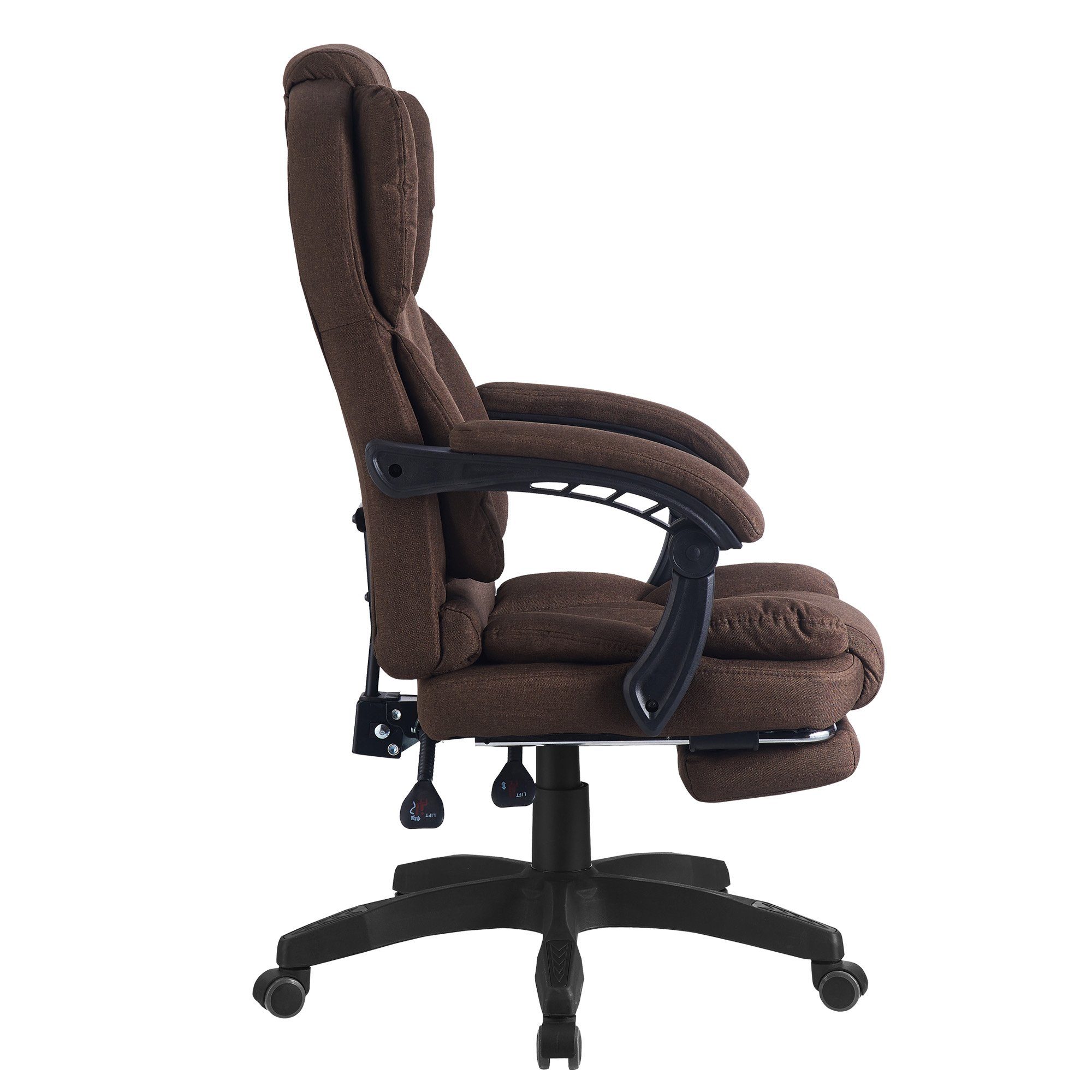 Chair Braun Chefsessel (einzeln), Stoff-Design Office Bürostuhl in Ares mit Armlehnen TRISENS flexiblen Home