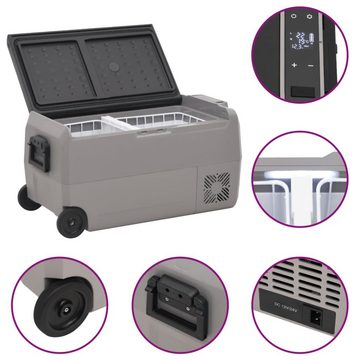 vidaXL Kühlbox Kompressor Kühlbox mit Rollen und Griff Schwarz Grau 50 L Camping Van
