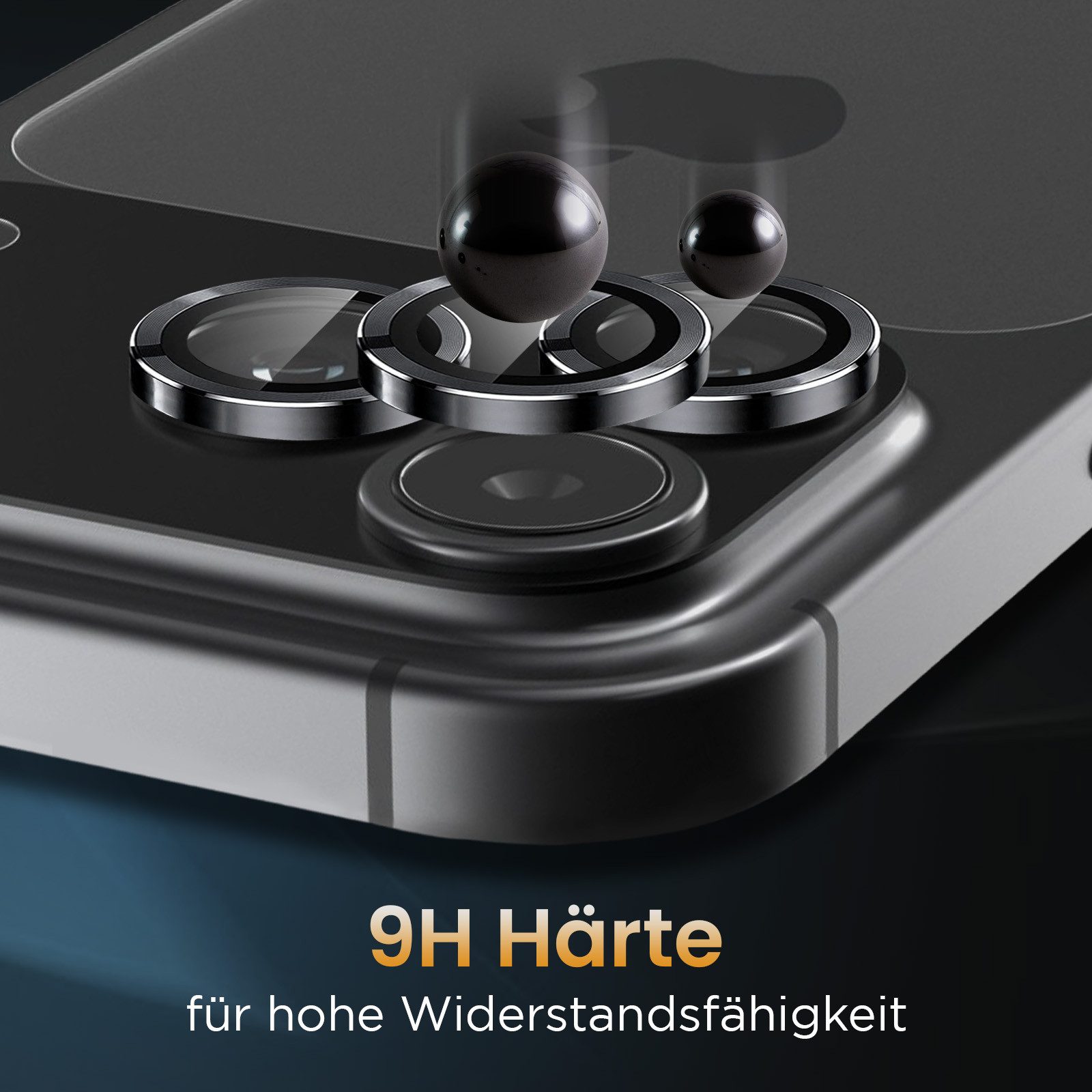 Tec-Expert Kameraschutzglas 9H Kameraglas Set in Schwarz für Apple iPhone 17 Pro Max für Apple iPhone 17 Pro Max, Linsenschutzglas Set, 1 Stück, Kameraschutz, S – Bild 4 von 5
