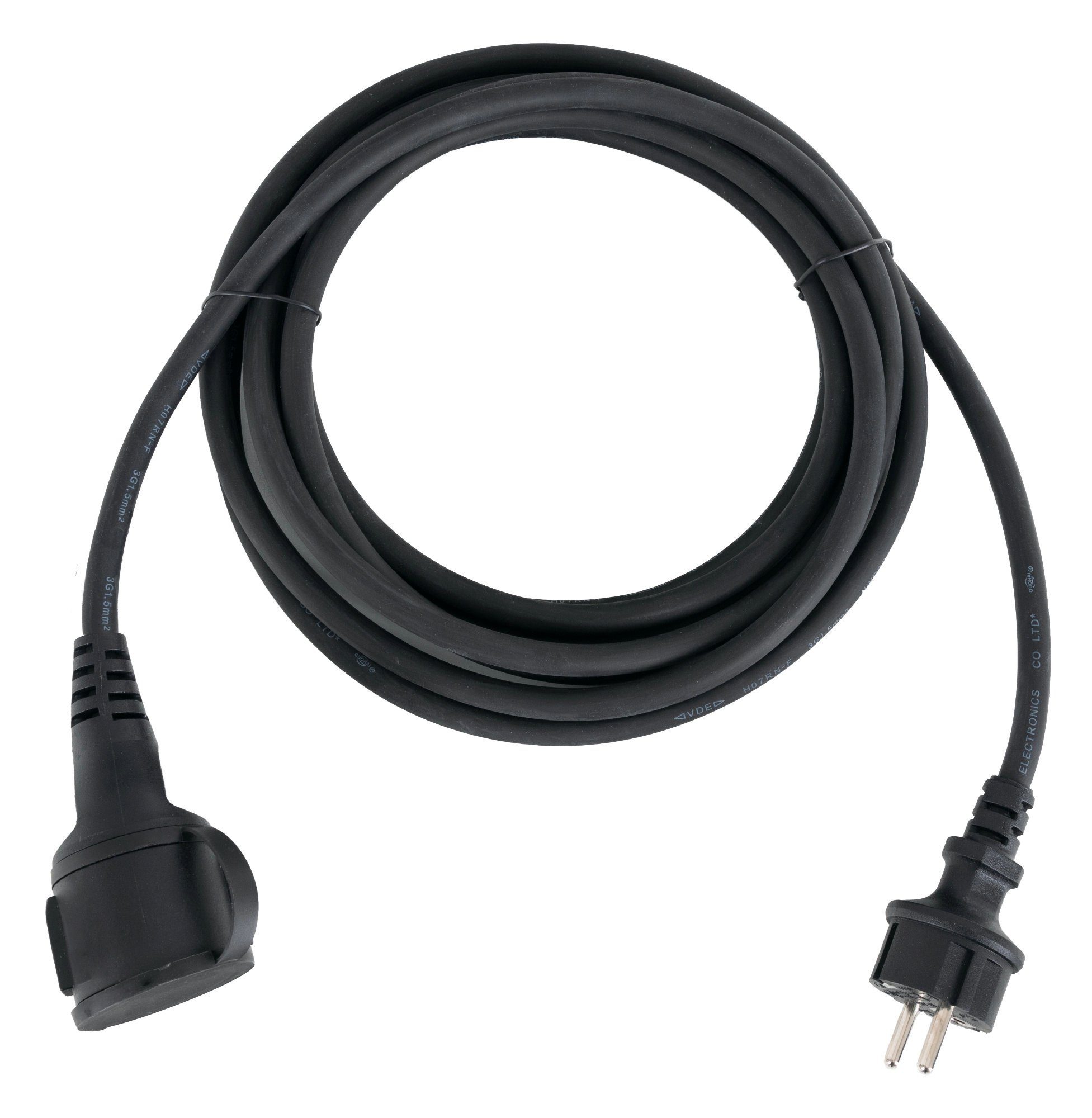 Stagecaptain Verlängerungskabel Aussenbereich 10m, IP44, H07RN-F Kabel (3x 1,5 mm) Verlängerungskabel, Schuko, Schutzkontakt (1000 cm), Gummiummantelt - Mit Kindersicherung und Abdeckkappe