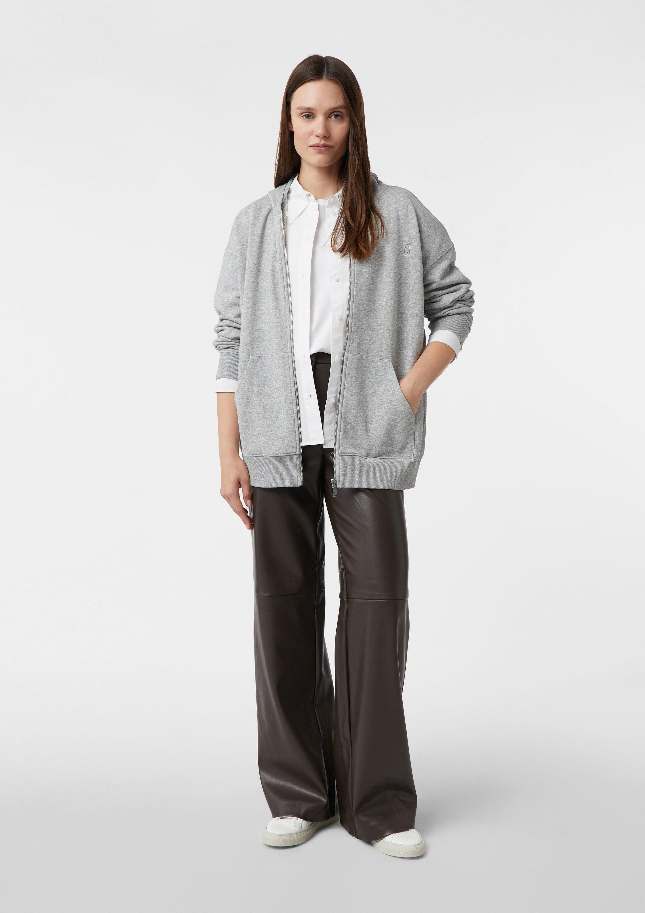 comma Sweatjacke Sweatshirt Oversized Sweatjacke mit Kapuze