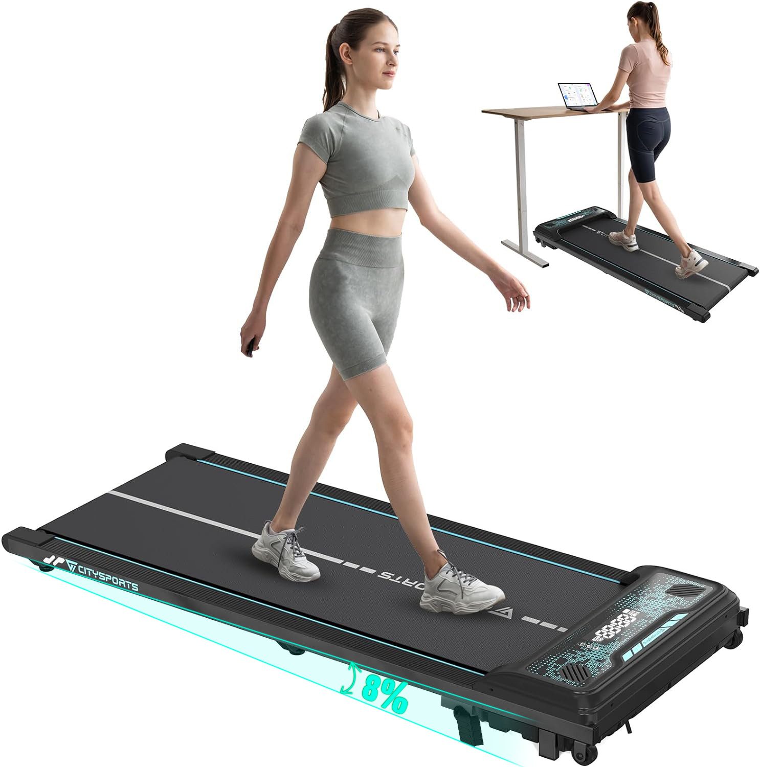 Laufband WP6 Walking/Jogging Pad Mit Steigung 440W motor