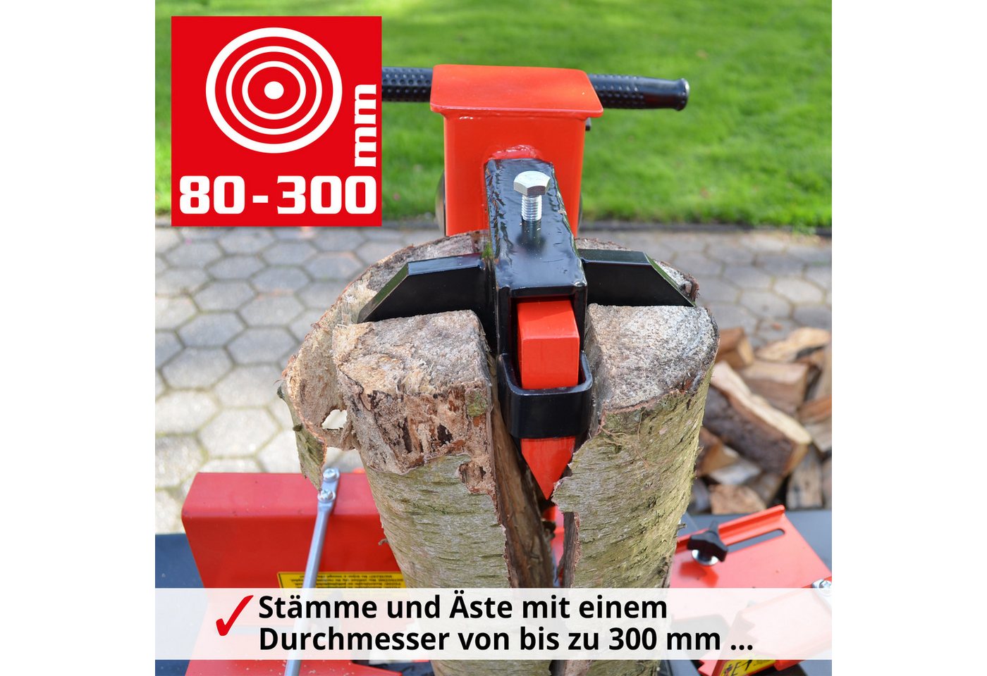 Thumbnail - Hecht Elektroholzspalter 6070, Spaltgutlänge bis 55 cm, Spaltgutdurchmesser bis 30 cm, Tischverbreiterung, 7 T, 230V, 30...