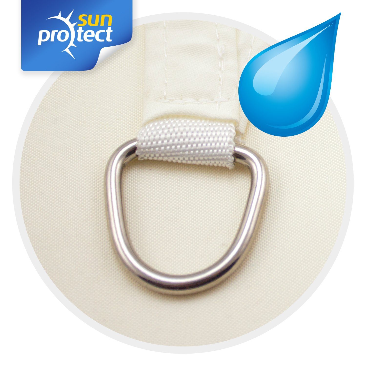 sunprotect Sonnensegel 3,6 x 3,6 x 3,6 m Dreieck, ideal für Garten, Balkon & Terrasse