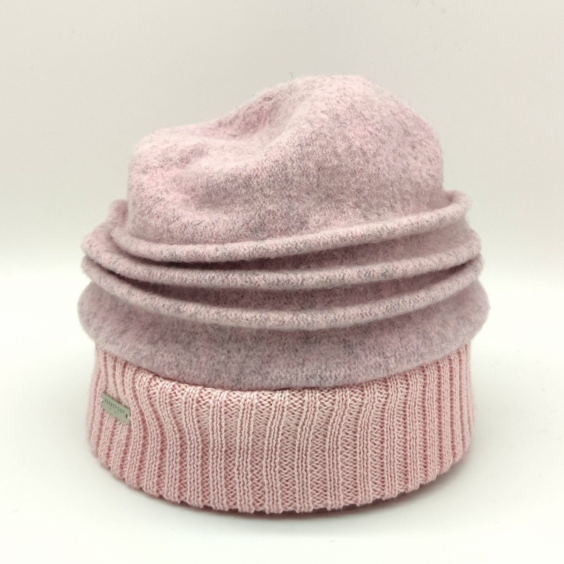Seeberger Strickmütze Walkbeanie m. Strickbund sandalwood