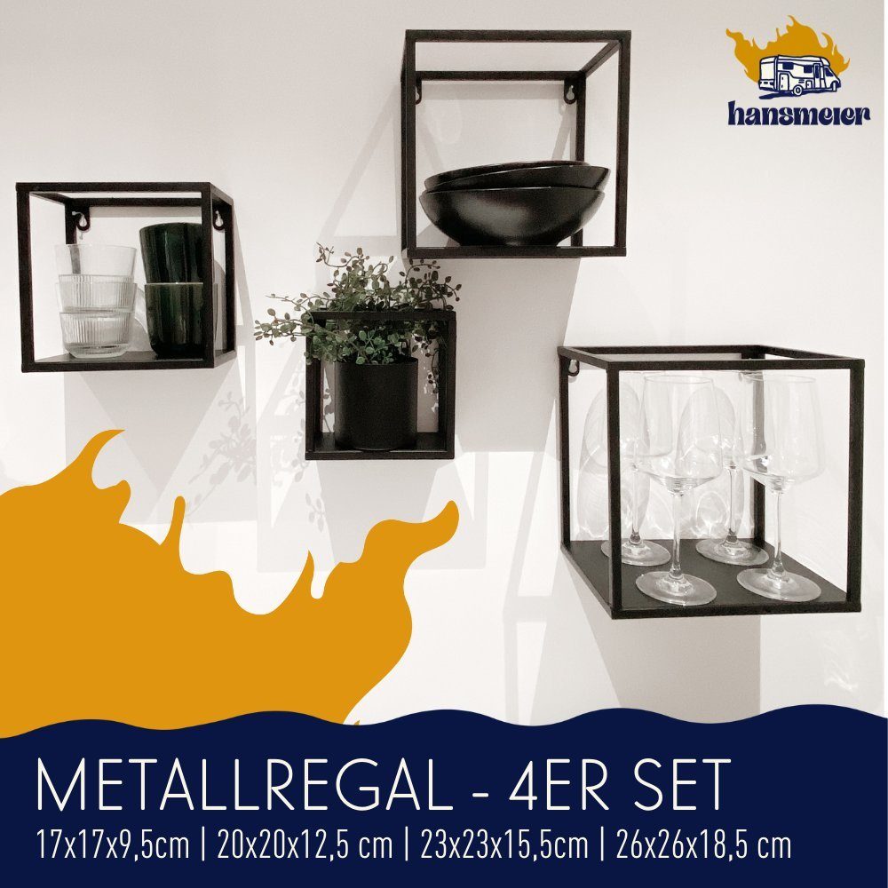 Hansmeier Wandregal Wandregal aus Metall - Metallregal - Schwarz - Schweber günstig online kaufen
