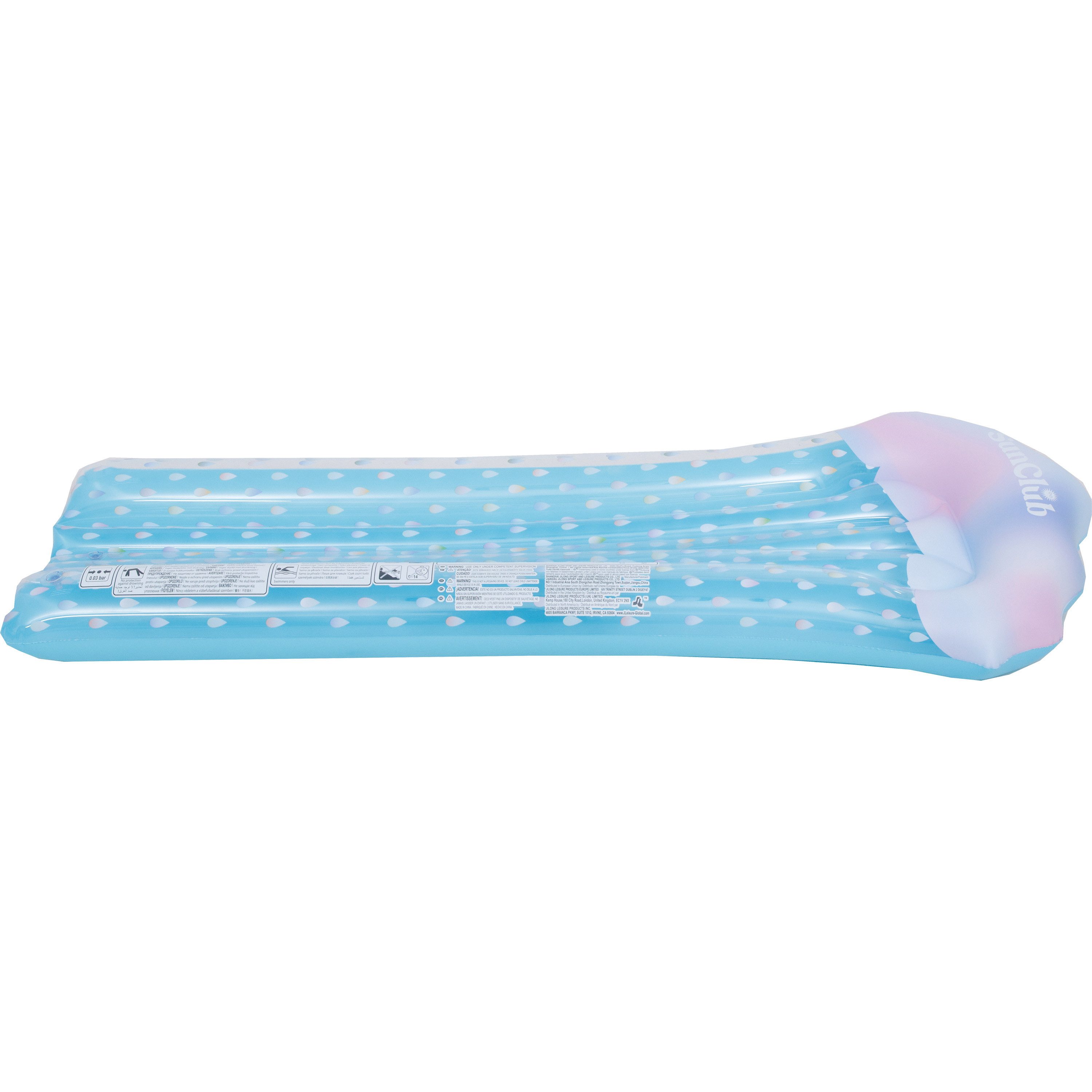 SunClub Badeinsel Luftmatratze Raindrop 179 x 70 x 21 cm, (Packung, 1-St), 179x70x21 cm mit 2 Luftkammern