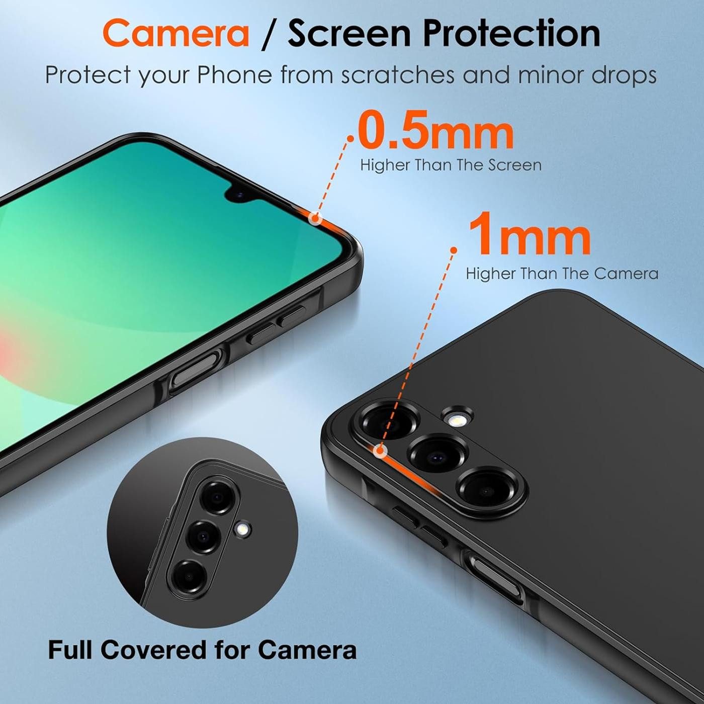 CoolGadget Handyhülle Handy Schutzhülle für Samsung Galaxy A27 5G matt schwarz, Silikon TPU Hülle Schutz Tasche Cover schlicht Slim Case – Bild 2 von 5