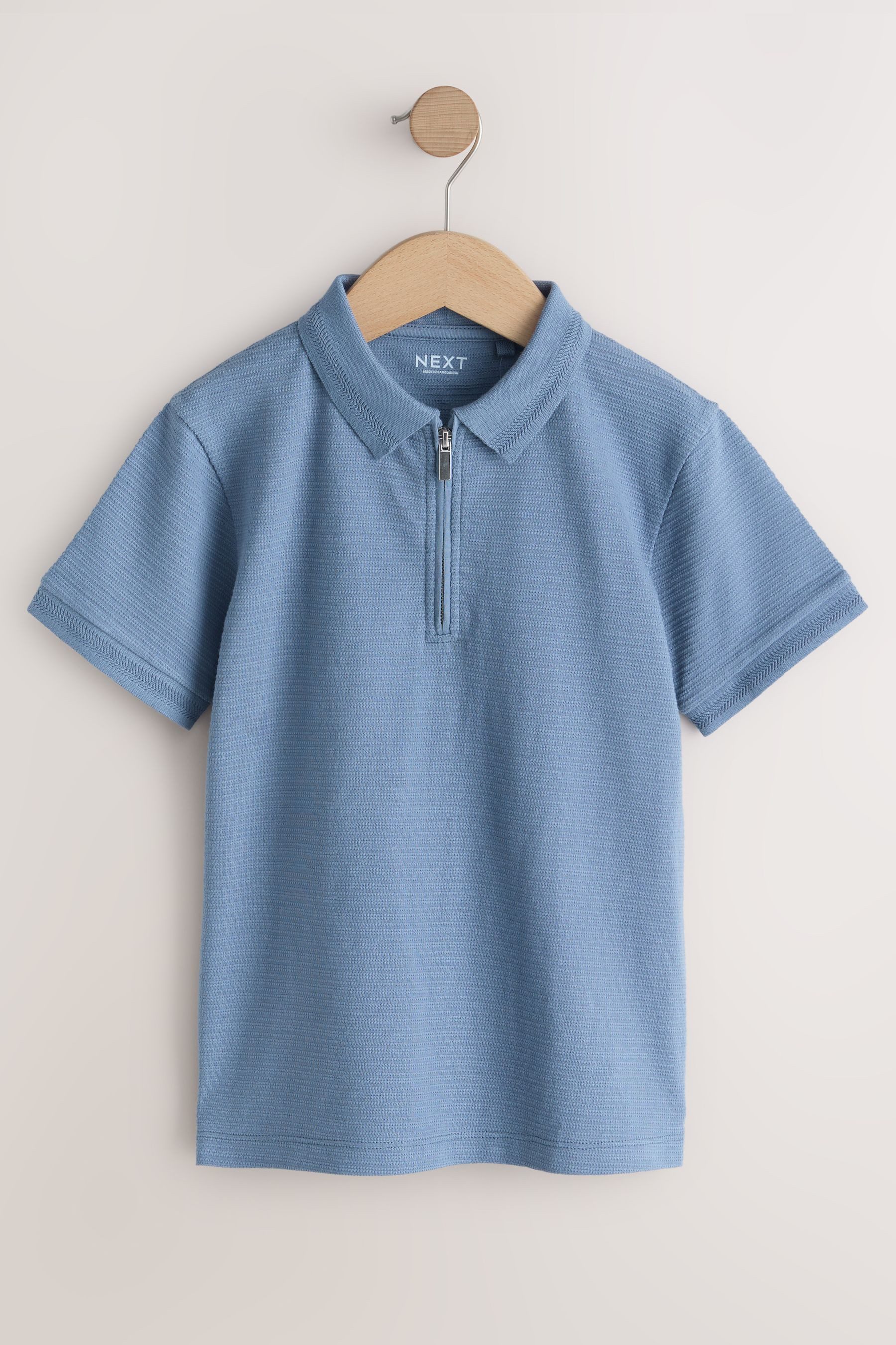 Next Poloshirt Kurzärmeliges Polohemd mit Reißverschluss (1-tlg)