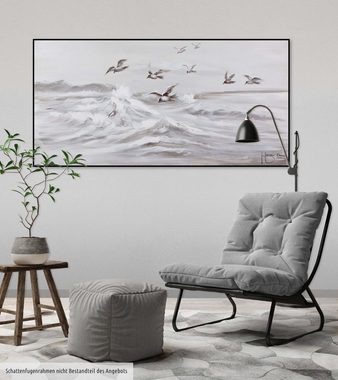 KUNSTLOFT Gemälde Kapriolen 120x60 cm, Leinwandbild 100% HANDGEMALT Wandbild Wohnzimmer