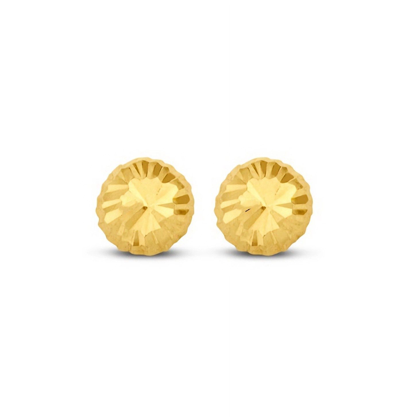 NICEANDnoble Paar Ohrstecker 585er Gelbgold Ohrstecker rund diamantiert, facettiert