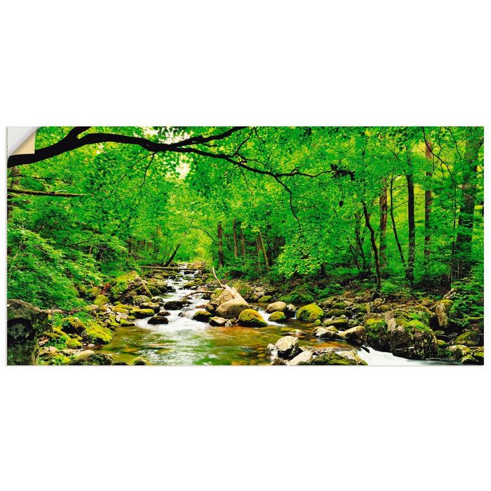 Artland Wandbild Herbstwald Fluss Smolny Wald (1 St) als Alubild Leinwandbild Wandaufkleber oder Poster in versch. Größen