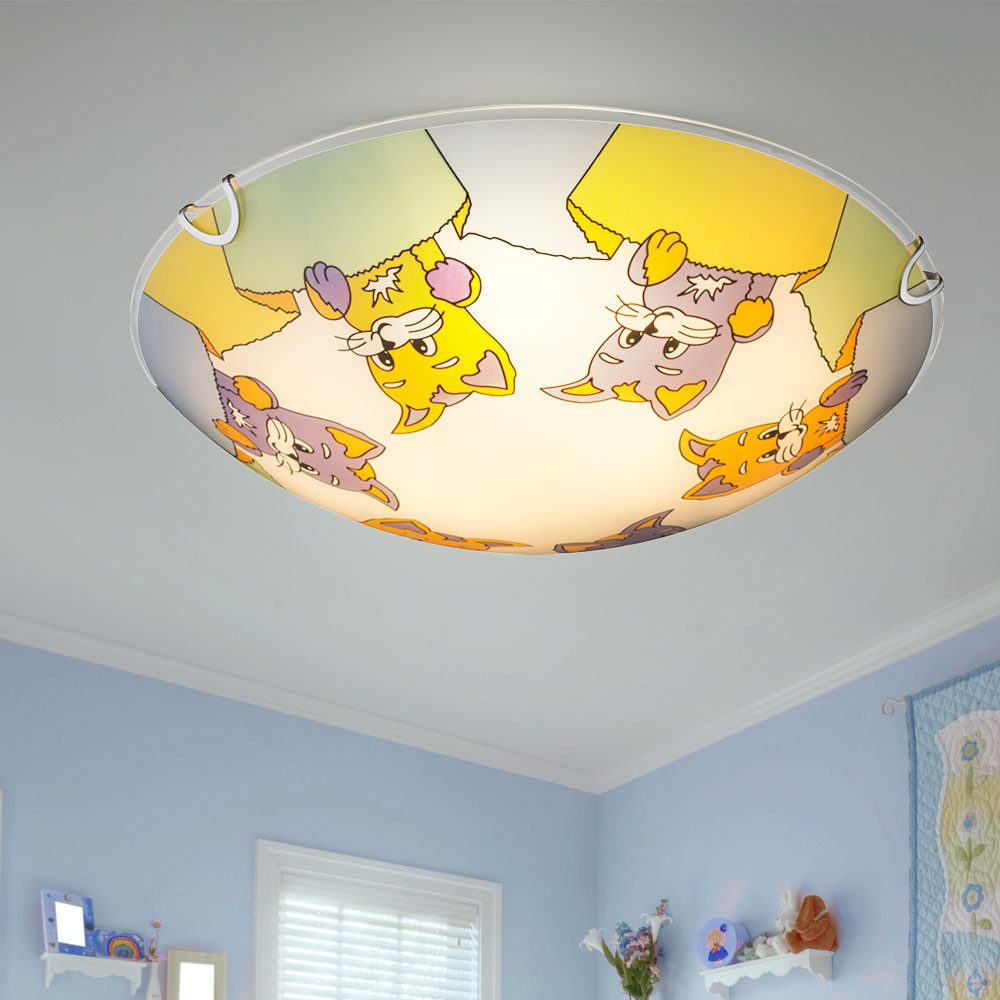 GLOBO LIGHTING Deckenleuchte, Leuchtmittel nicht inklusive, Kinderlampe Deckenleuchte Deckenlampe Kinderzimmerleuchte mit Tieren