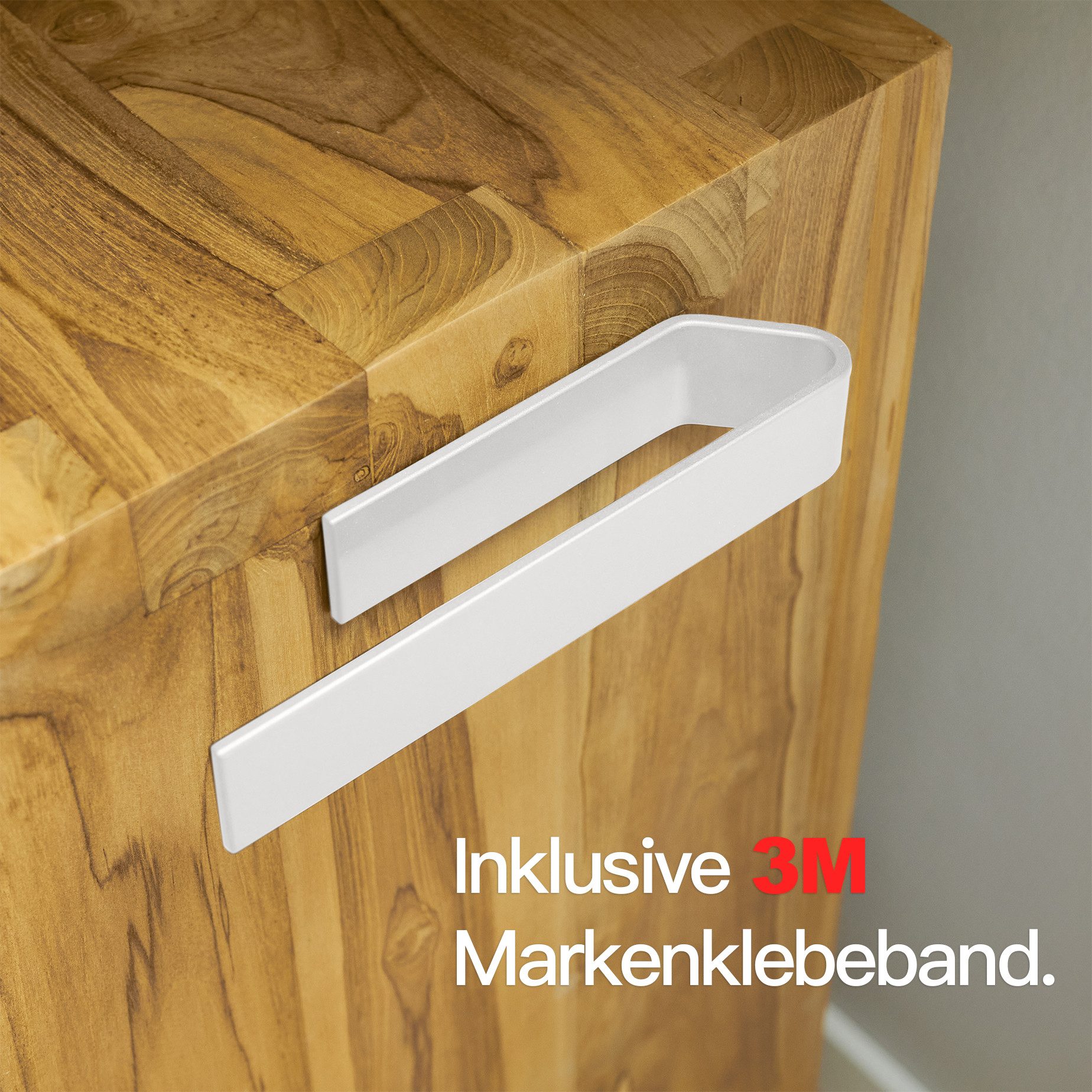 Designfabrik Hamburg Handtuchhalter ohne Bohren, Handtuchstange zum Kleben, Handtuchring selbstklebend, inkl. Markenklebeband für besonders starken Halt – Bild 4 von 5
