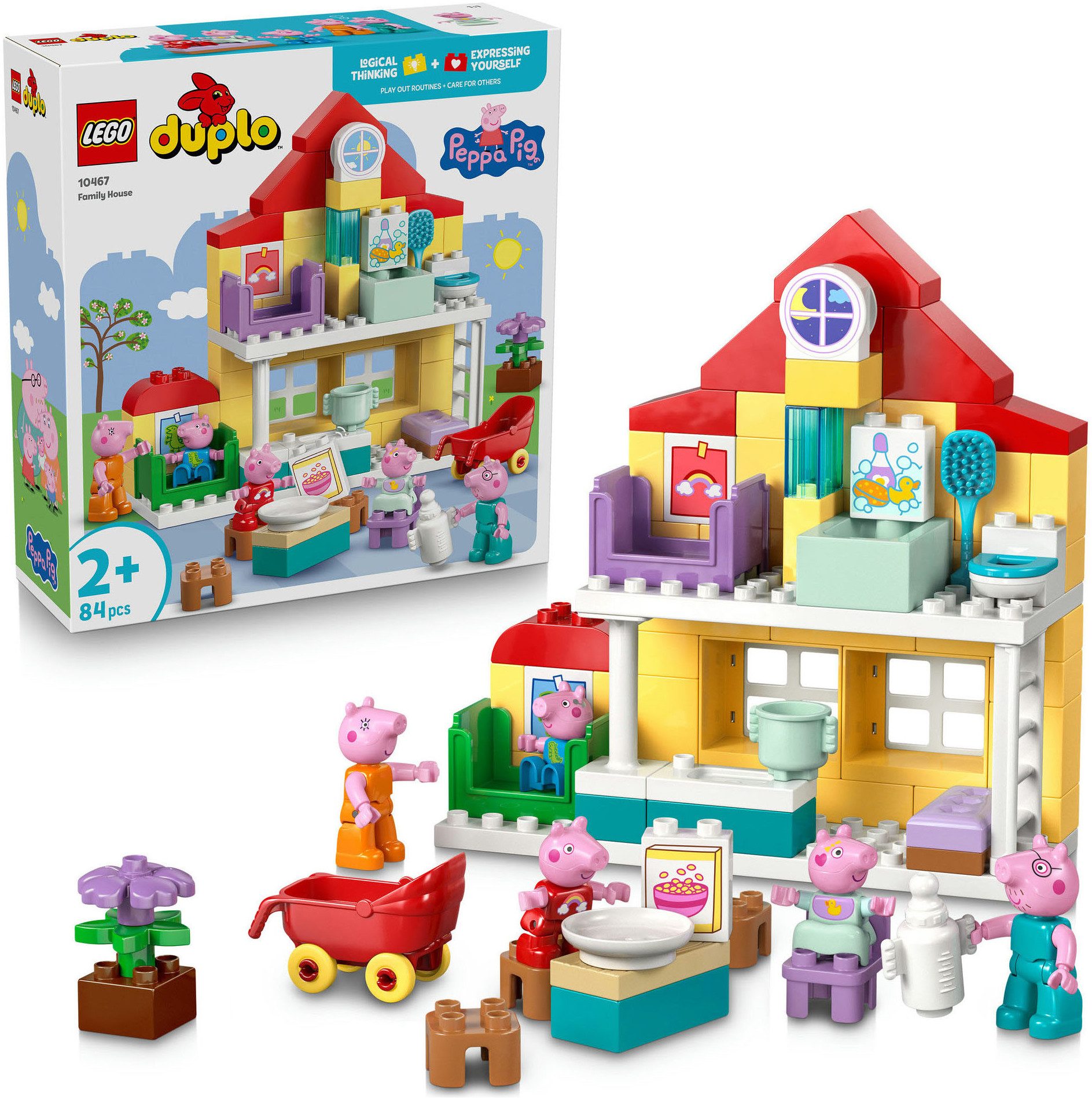 LEGO® Familienhaus (10467), LEGO DUPLO Peppa Pig Konstruktionsspielsteine, (84 St)