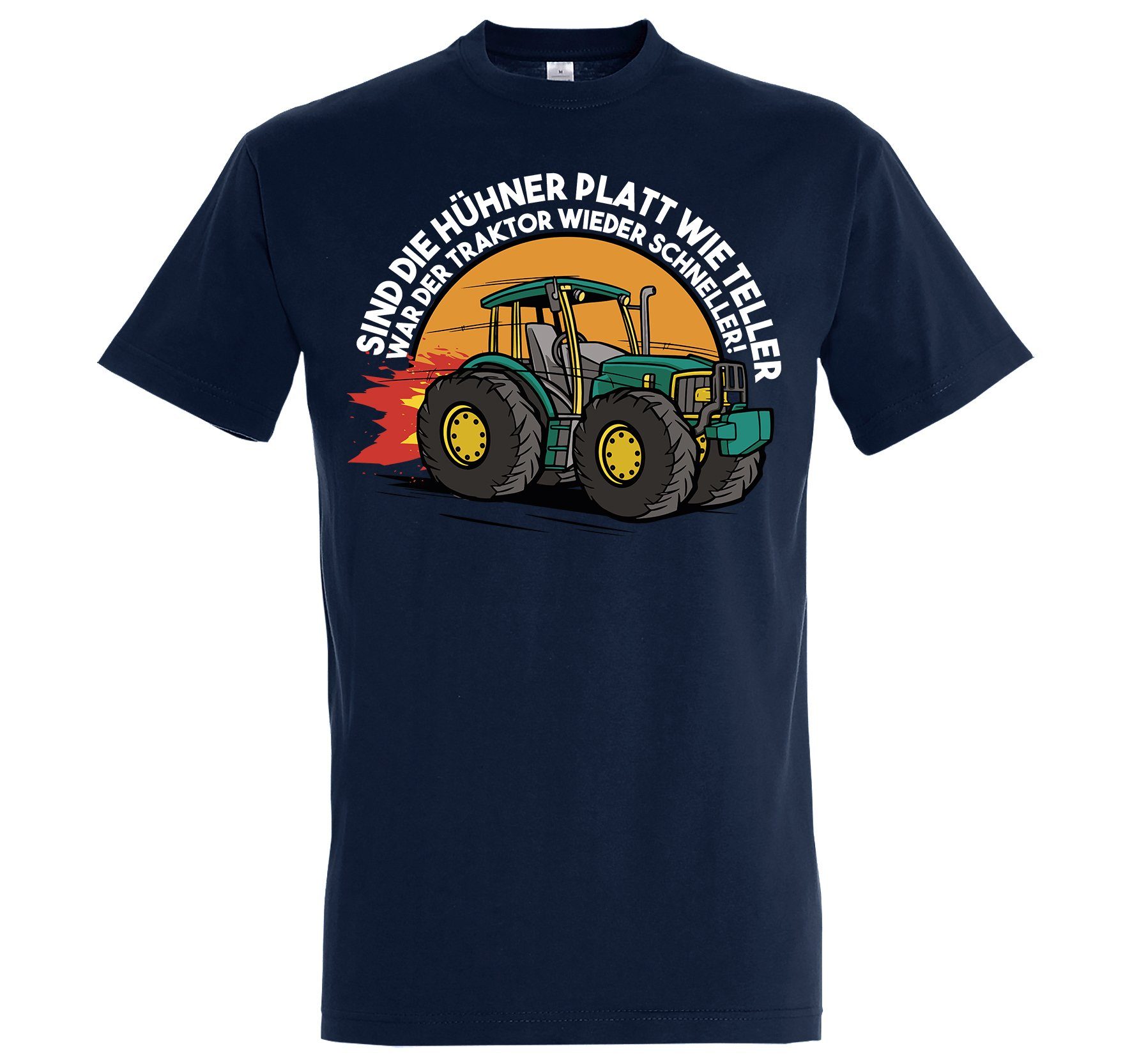 Youth Designz T-Shirt Traktor Farmer Herren Shirt mit trendigem Frontprint Navyblau