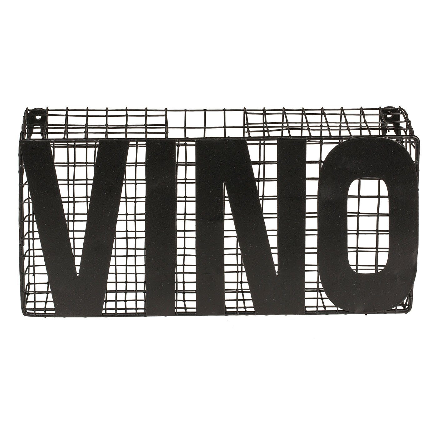 ReWu Weinkiste Korkensammler Vino aus Metall 25 x 5 x 12,5 cm