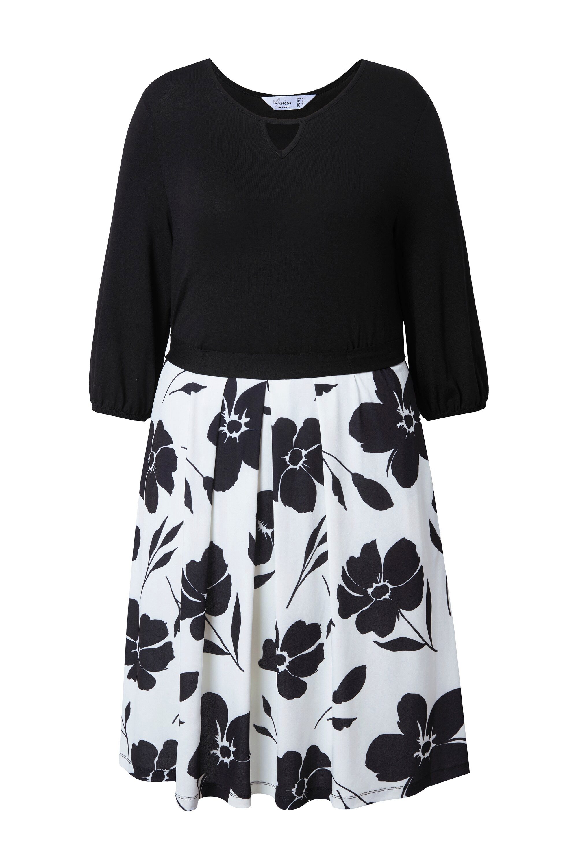 MIAMODA Jerseykleid Kleid A-Linie Blumenmuster Taillenband günstig online kaufen