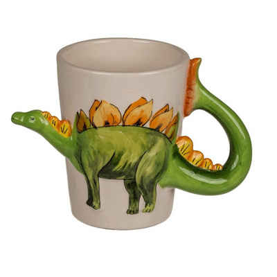 Marabellas Shop Tasse Kaffetasse ca. 250 ml mit 3D Dino Design Tasse Dinosaurier Kindertasse, Keramik, mit 3D Darstellung