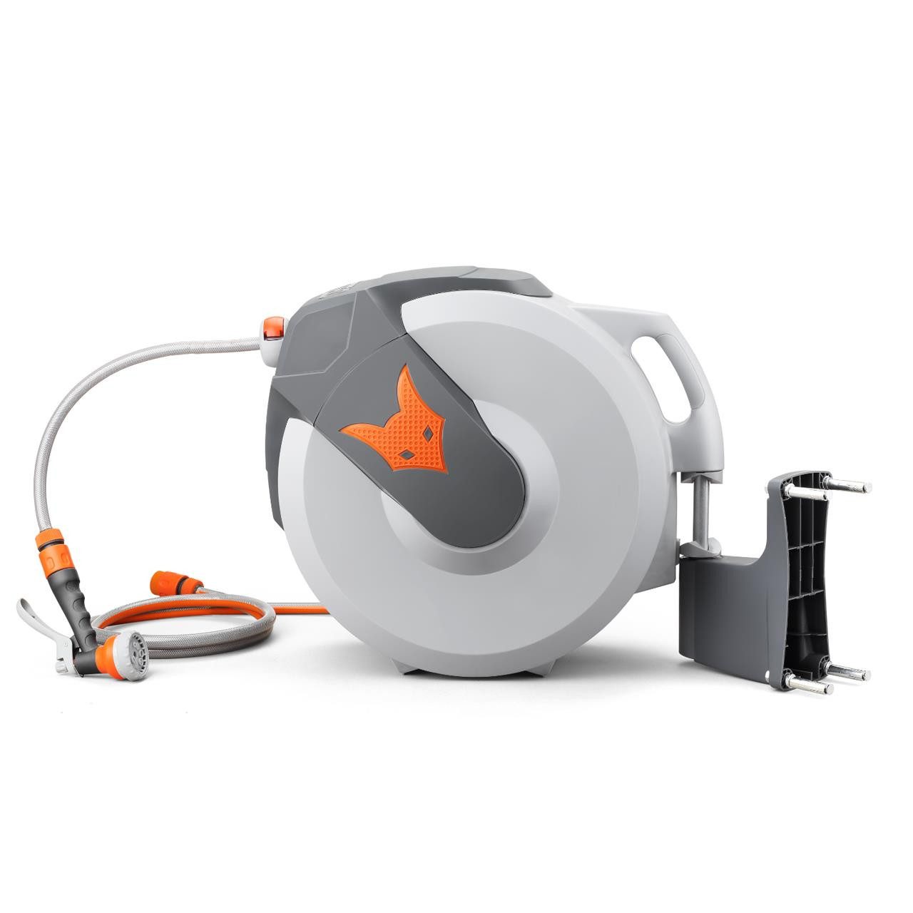 FUXTEC hose reel FX-WSA20, 20 m hose, ½ inch connection, swiveling, automatic rewinding