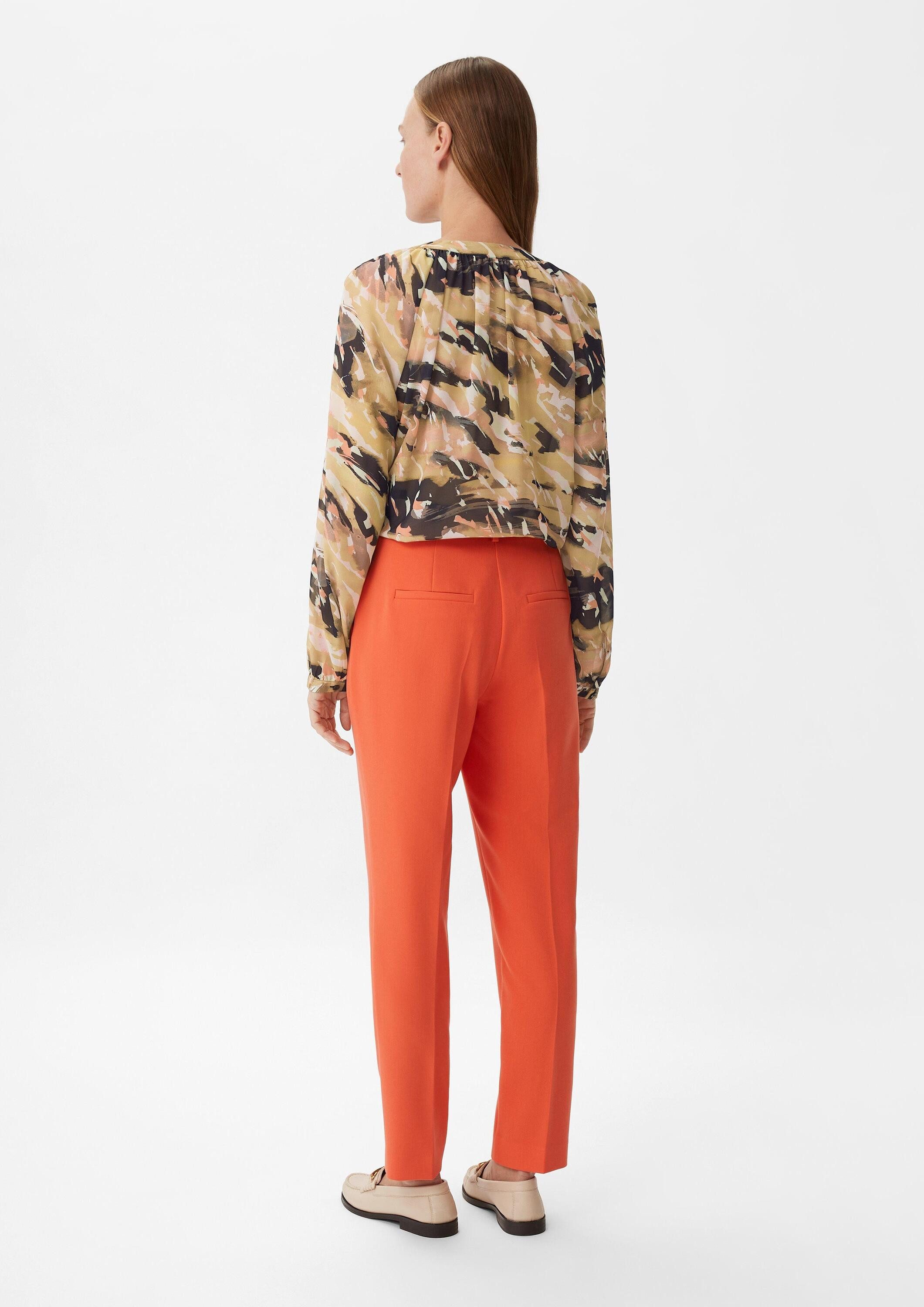 comma Langarmbluse Bluse Tunikabluse aus Chiffon