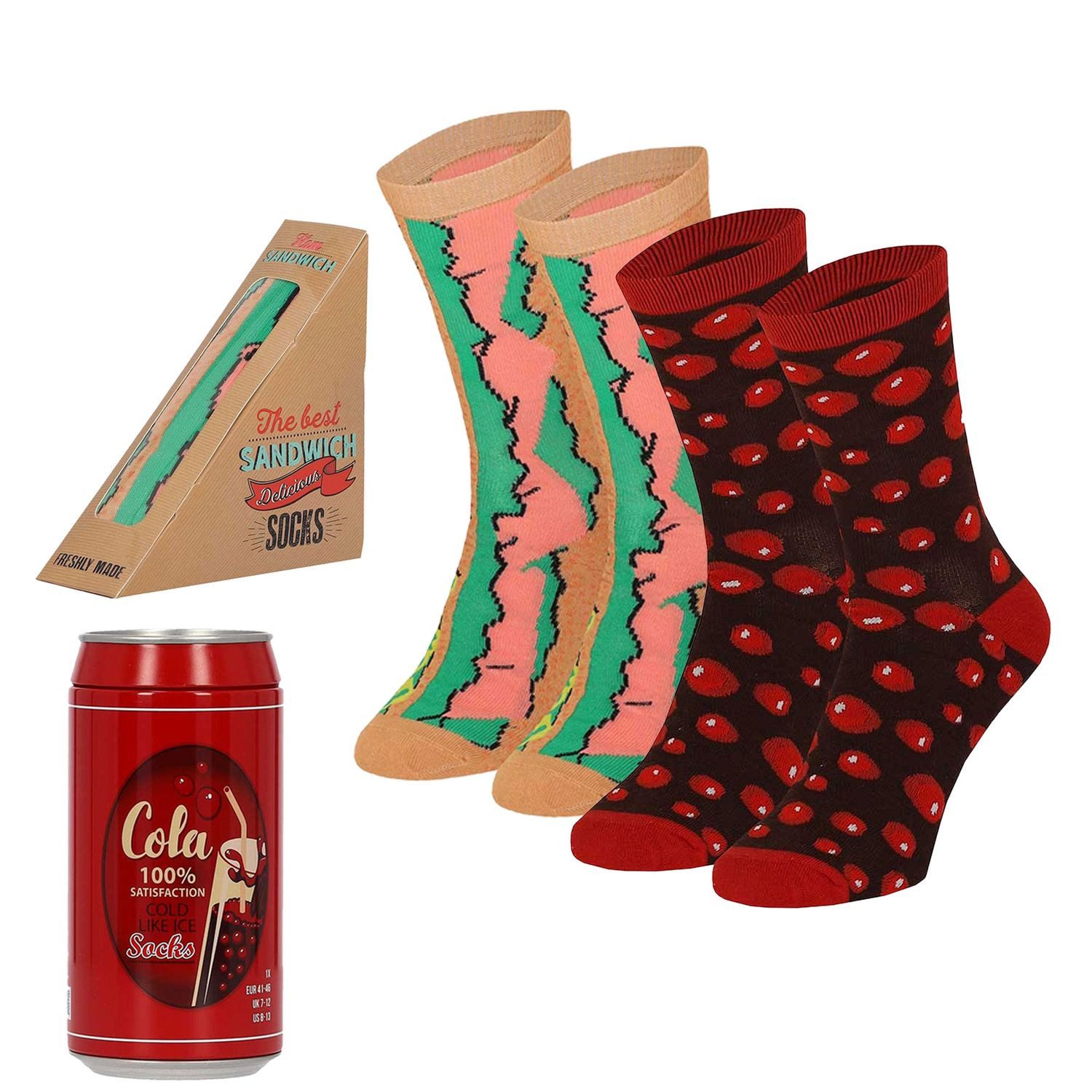 Apollo Socken Party Socken (2-Paar) originell verpackt, Doppelpack Socken-Menü, Geburtstag, Vatertag