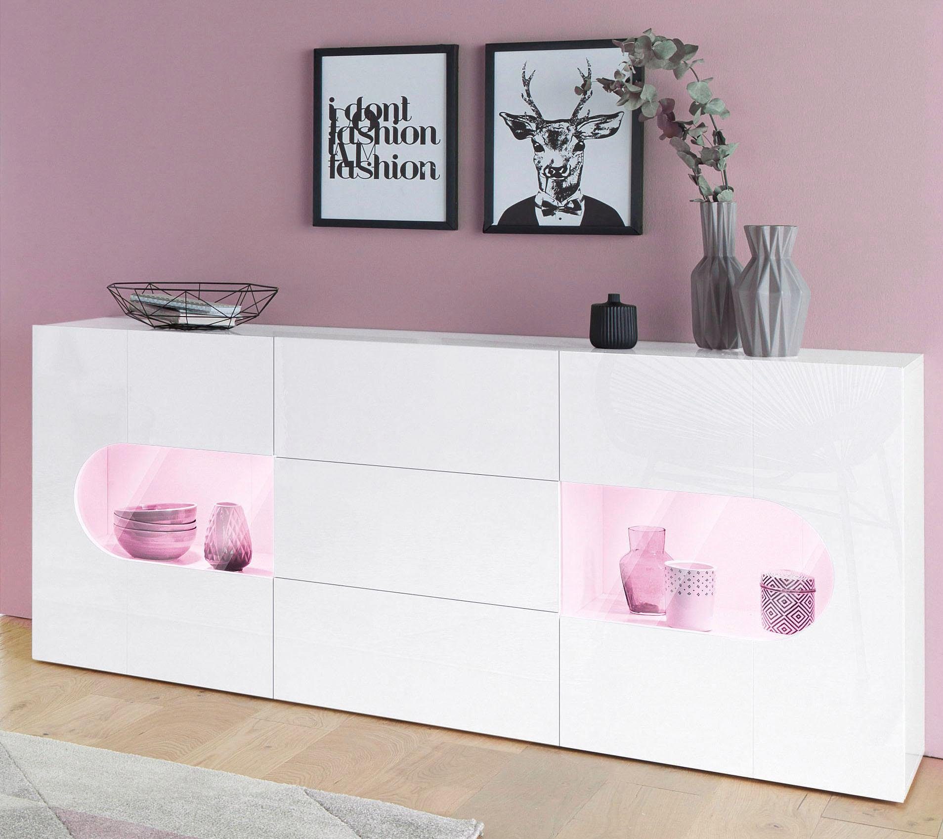 INOSIGN Sideboard Real,Vitrine,Kommode,Schrank, komplett hochglanz lackiert günstig online kaufen