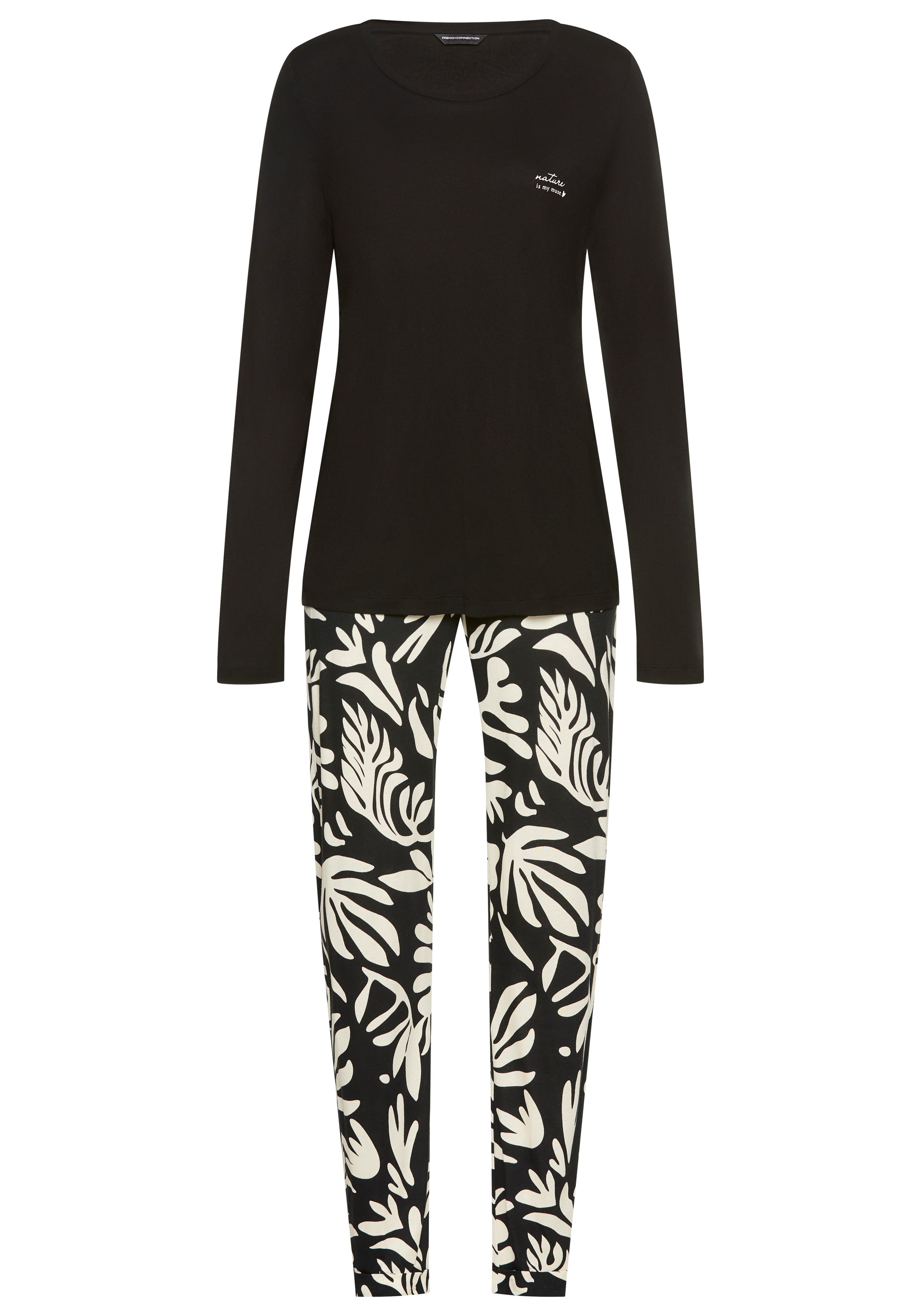 French Connection Pyjama (Set, 2 tlg) im zeitlosen Schwarz-Weiß-Look