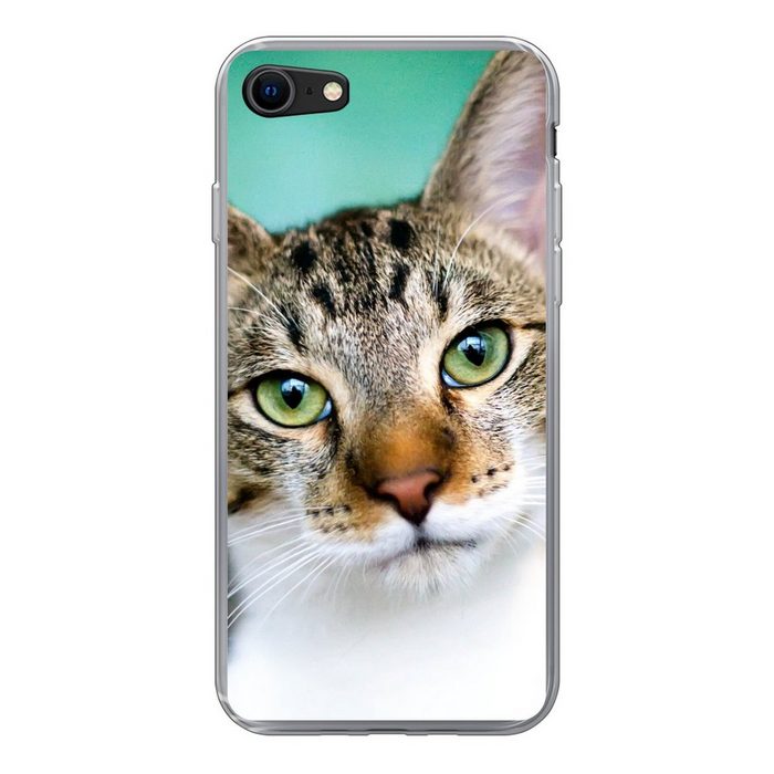 MuchoWow Handyhülle Katze - Porträt - Augen Handyhülle Apple iPhone SE (2020) Smartphone-Bumper Print Handy