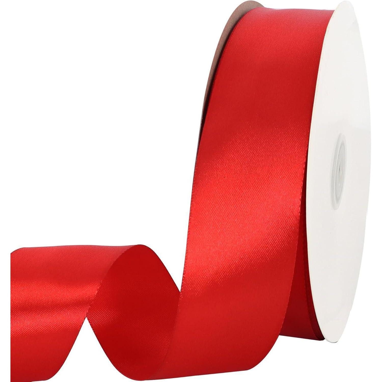 LuxusKollektion Geschenkband Geschenkband Satin Rot 4cm 91m 1.5 in ( 4.0cm)  Beige,Rot