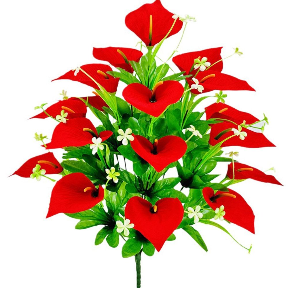 Kunstblumenstrauß Künstlicher Calla-Lilienstrauß Kunstpflanzen Außen Balkon günstig online kaufen