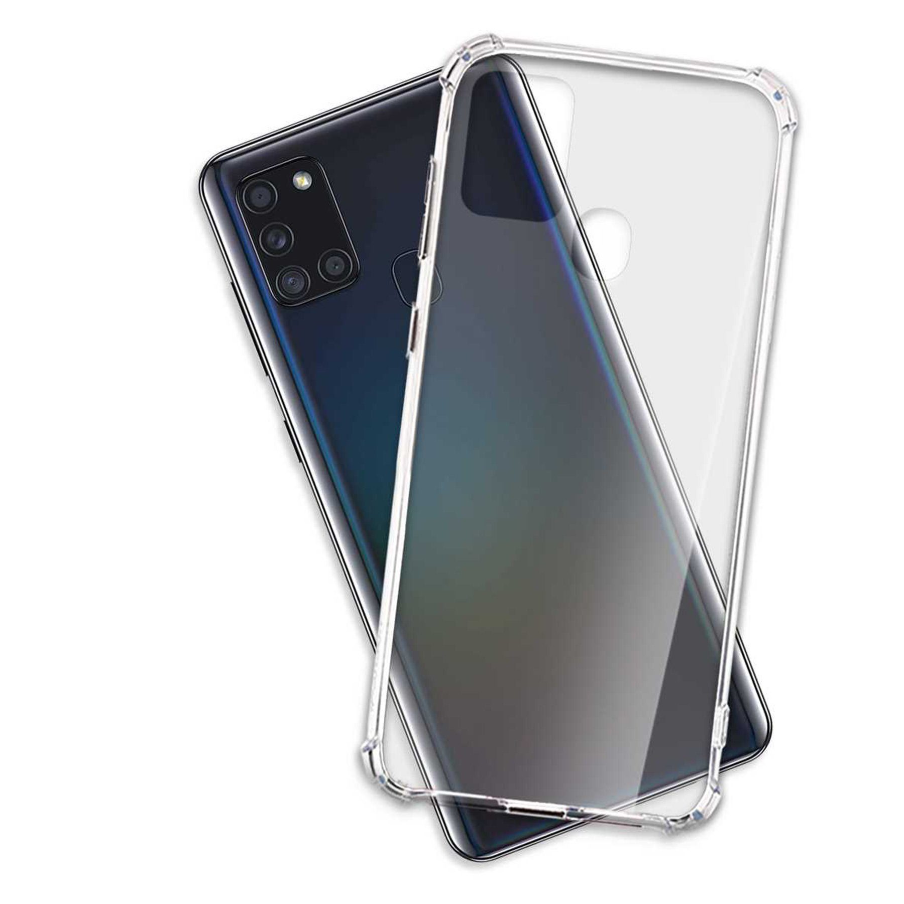 mtb more energy Smartphone-Hülle Clear Armor Case für Samsung Galaxy A21s, Transparente TPU Schutzhülle Case Backcover mit Anti-Shock Verstärkung