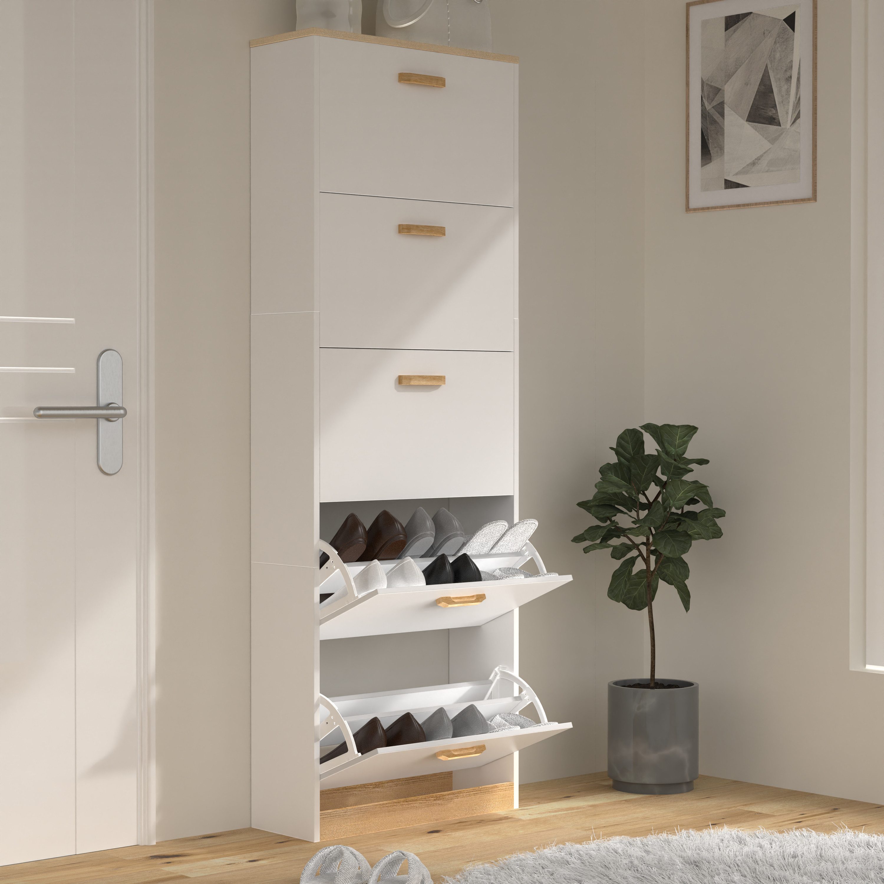 VCM Schuhschrank Halom XL 170x59x22cm