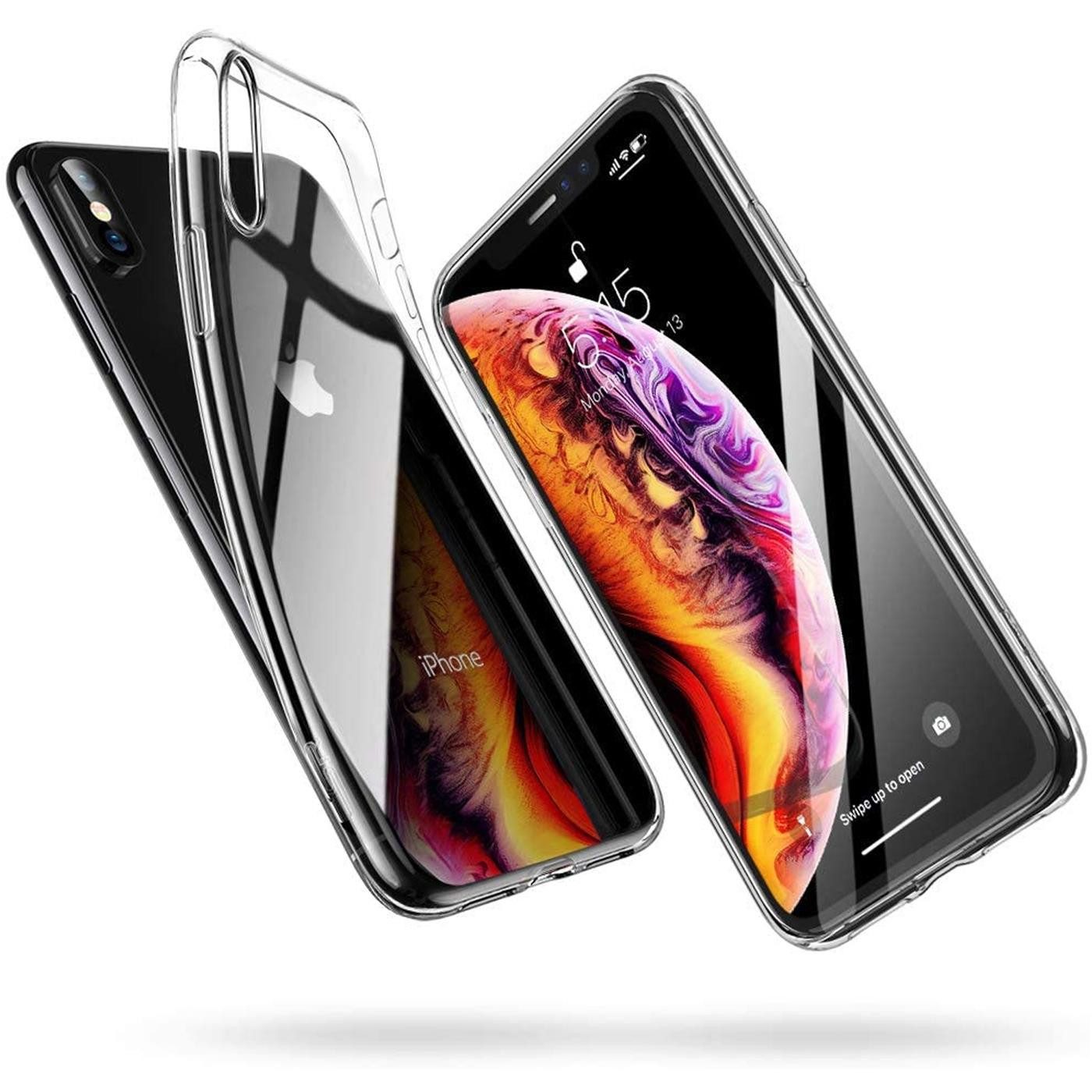 CoolGadget Handyhülle Silikon Handy Hülle Slim für Apple iPhone X / XS 5,8 Zoll, dünne TPU Schutzhülle Case in transparent / durchsichtig