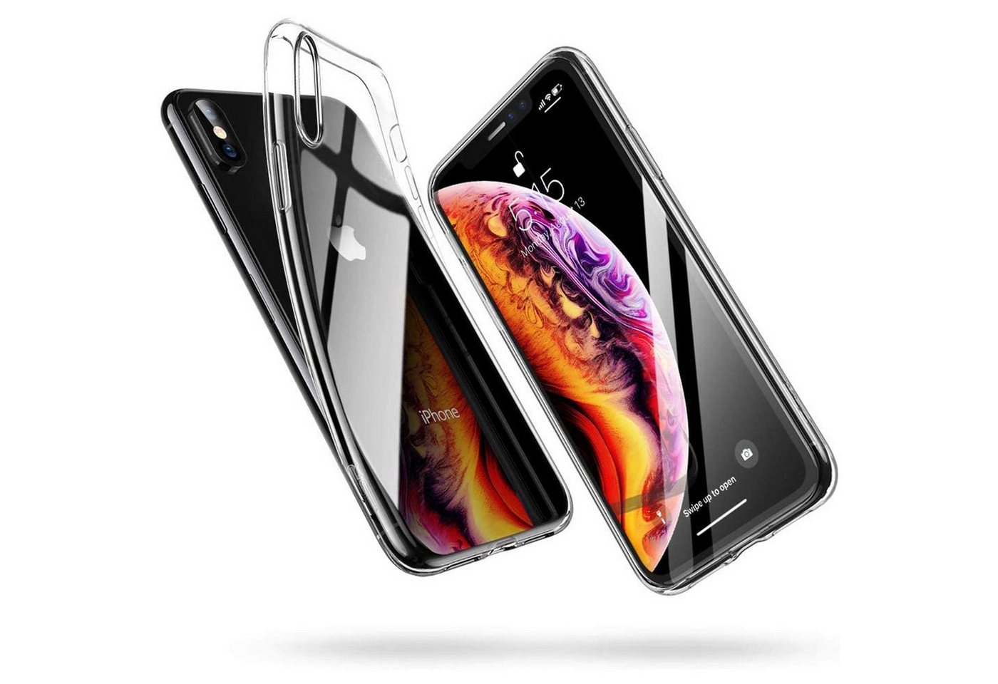 CoolGadget Handyhülle Silikon Handy Hülle Slim für Apple iPhone X / XS 5,8 Zoll, dünne TPU Schutzhülle Case in transparent / durchsichtig