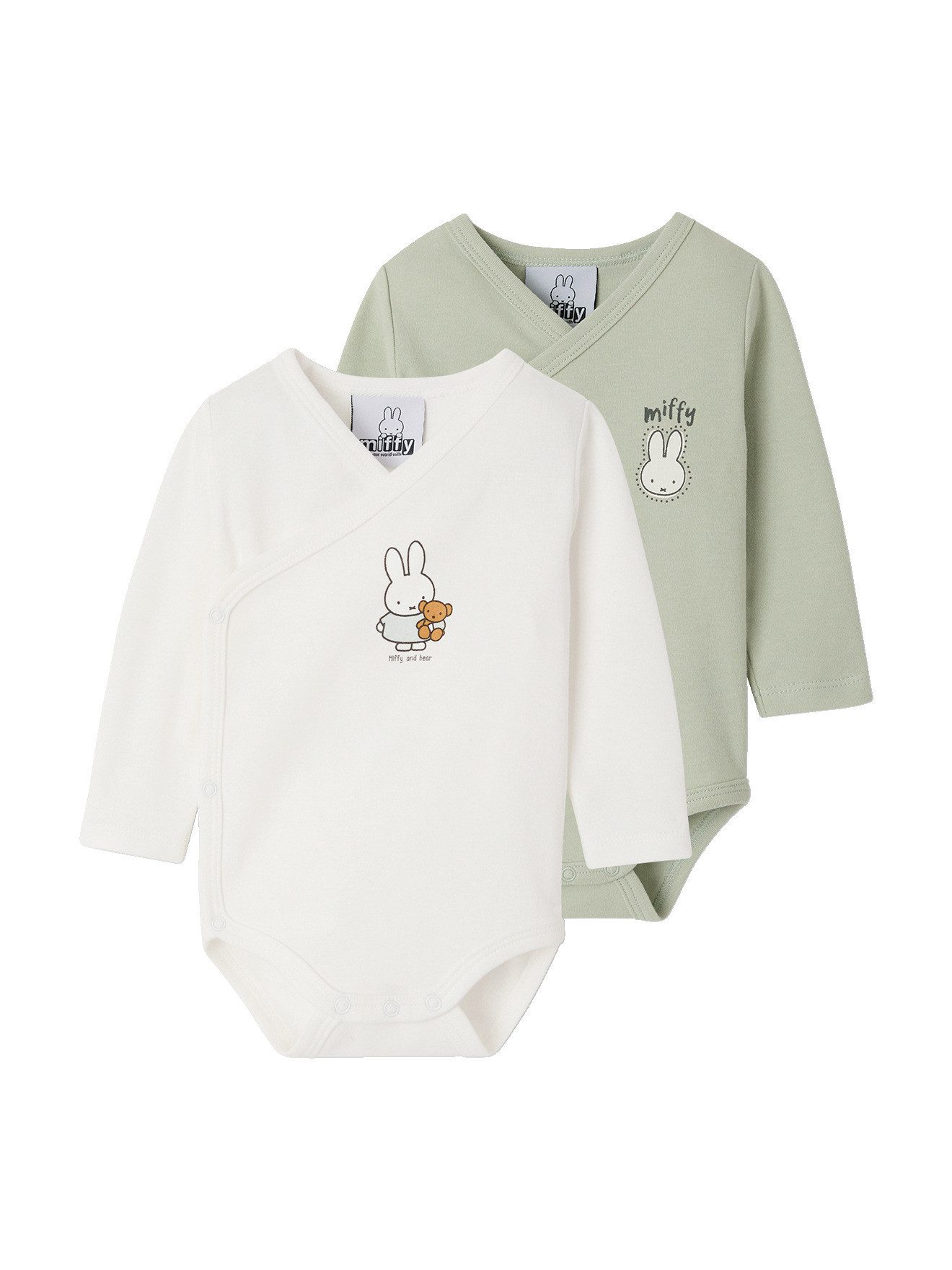 vertbaudet Body Wickelbodys langarm HASE MIFFY 2er-Pack