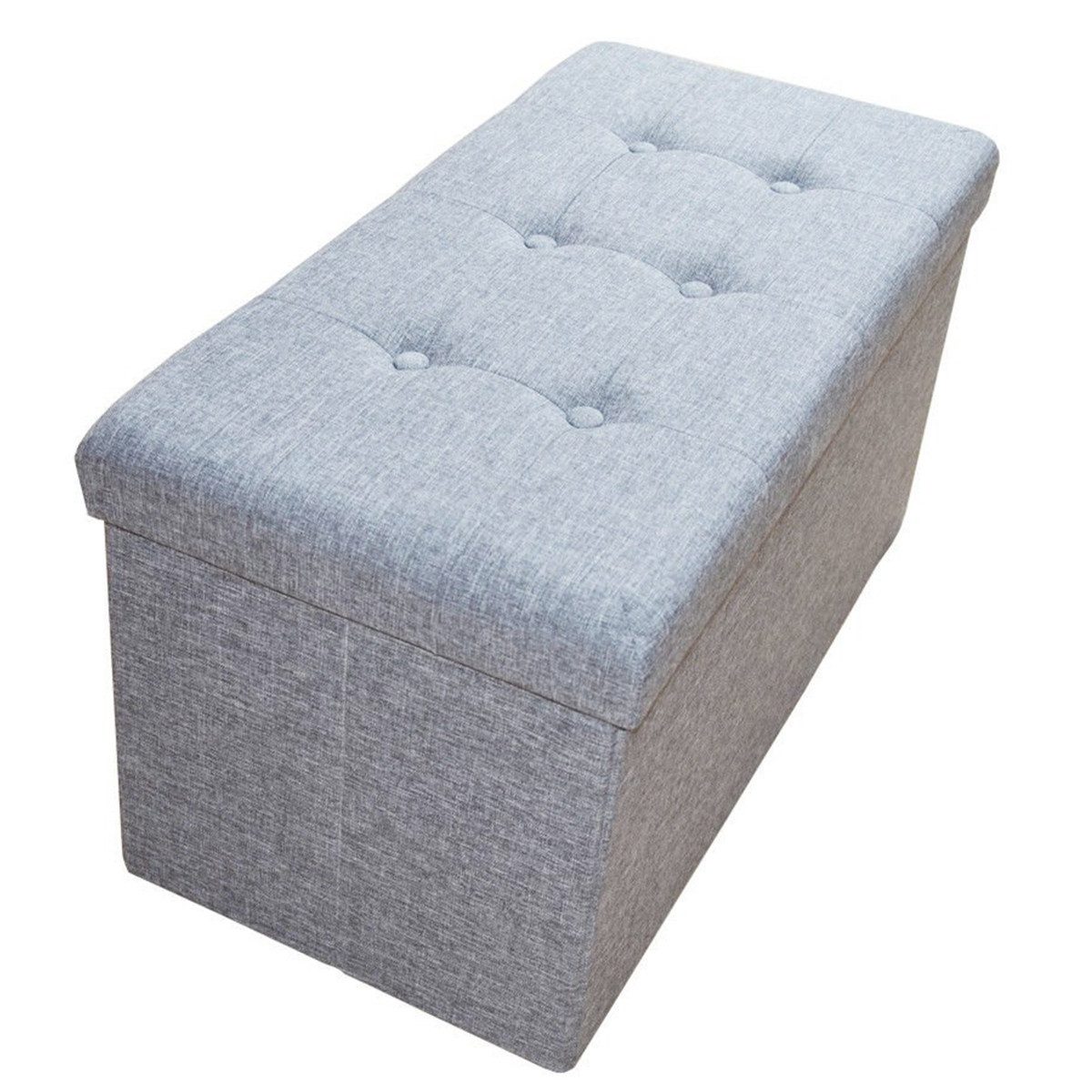 style home Sitzhocker mit Stauraum faltbare Sitzwürfel, Sitzbank Fußhocker für Wohnzimmer Schlafzimmer, Leinen, Grau