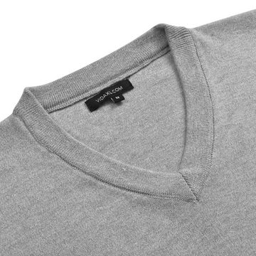 vidaXL T-Shirt 5 Stk. Herren Pullover Sweaters V-Ausschnitt Grau XL (1-tlg)