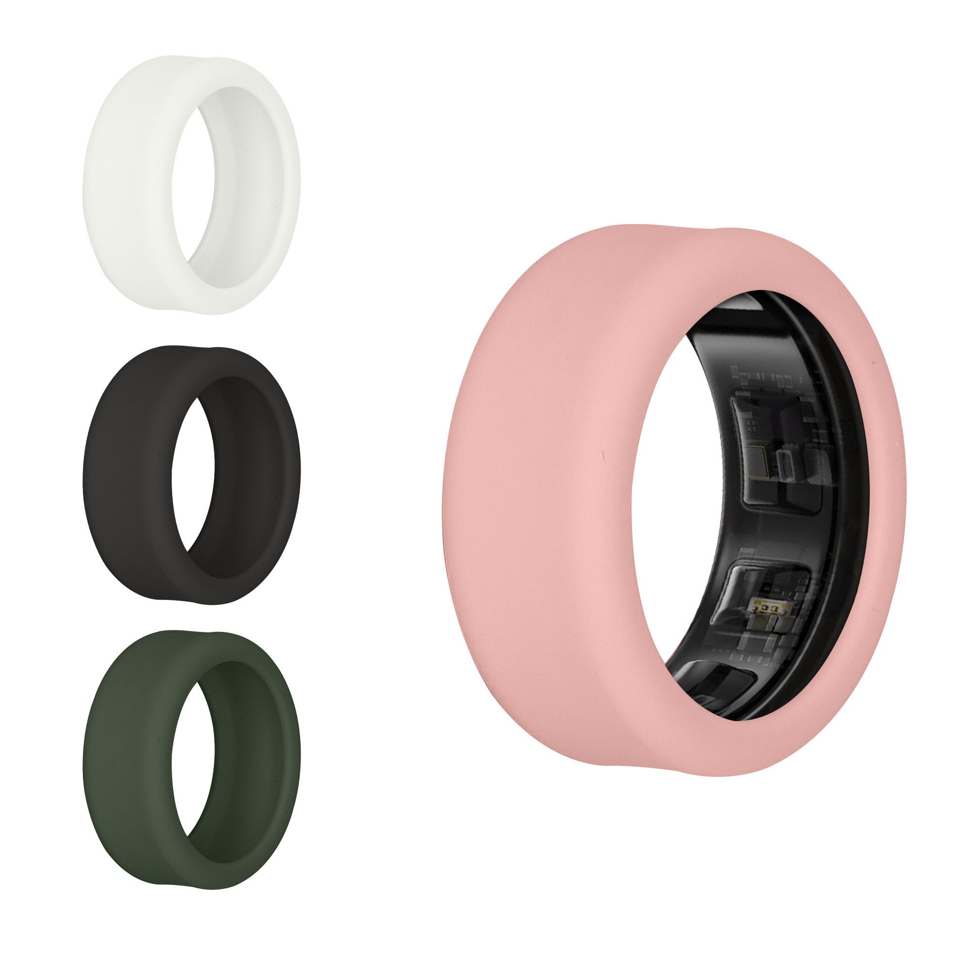 kwmobile Smartwatch-Hülle 4x Smart Ring Protector für Samsung Galaxy Ring S size 5 6 7 8 9, Hülle weiches Silikon Case - Schutzhülle in Mehrfarbig