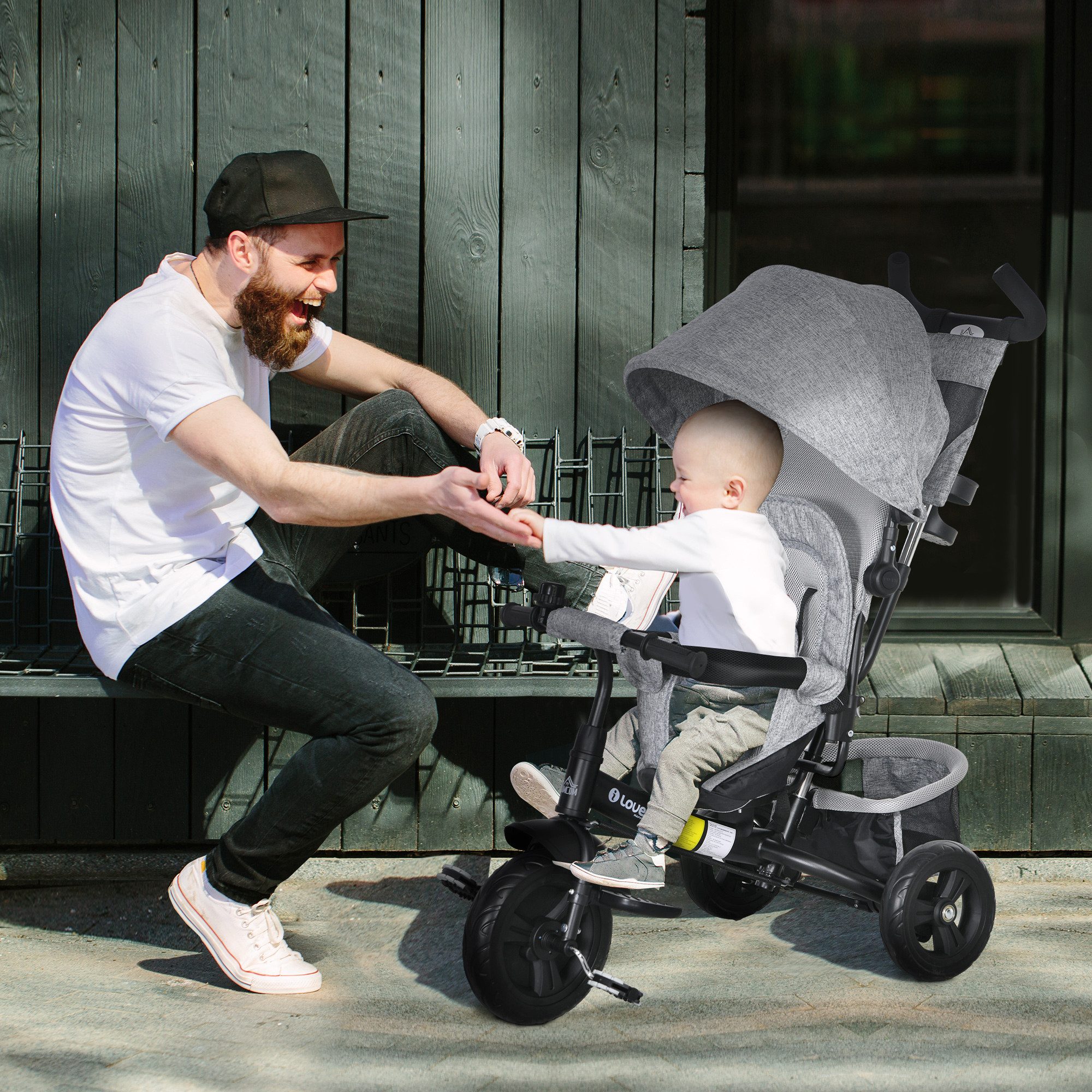 HOMCOM Dreirad 2-in-1-Kinderdreirad für Kinder, Pedal-Schieberad günstig online kaufen